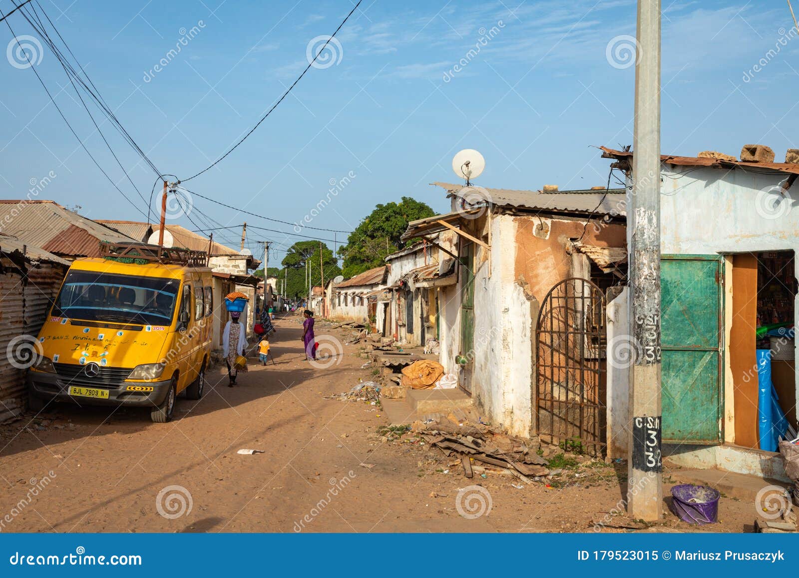 BAKAU, the GAMBIA, NOVEMBER 18, 2019 Typical Small Town in Gambia