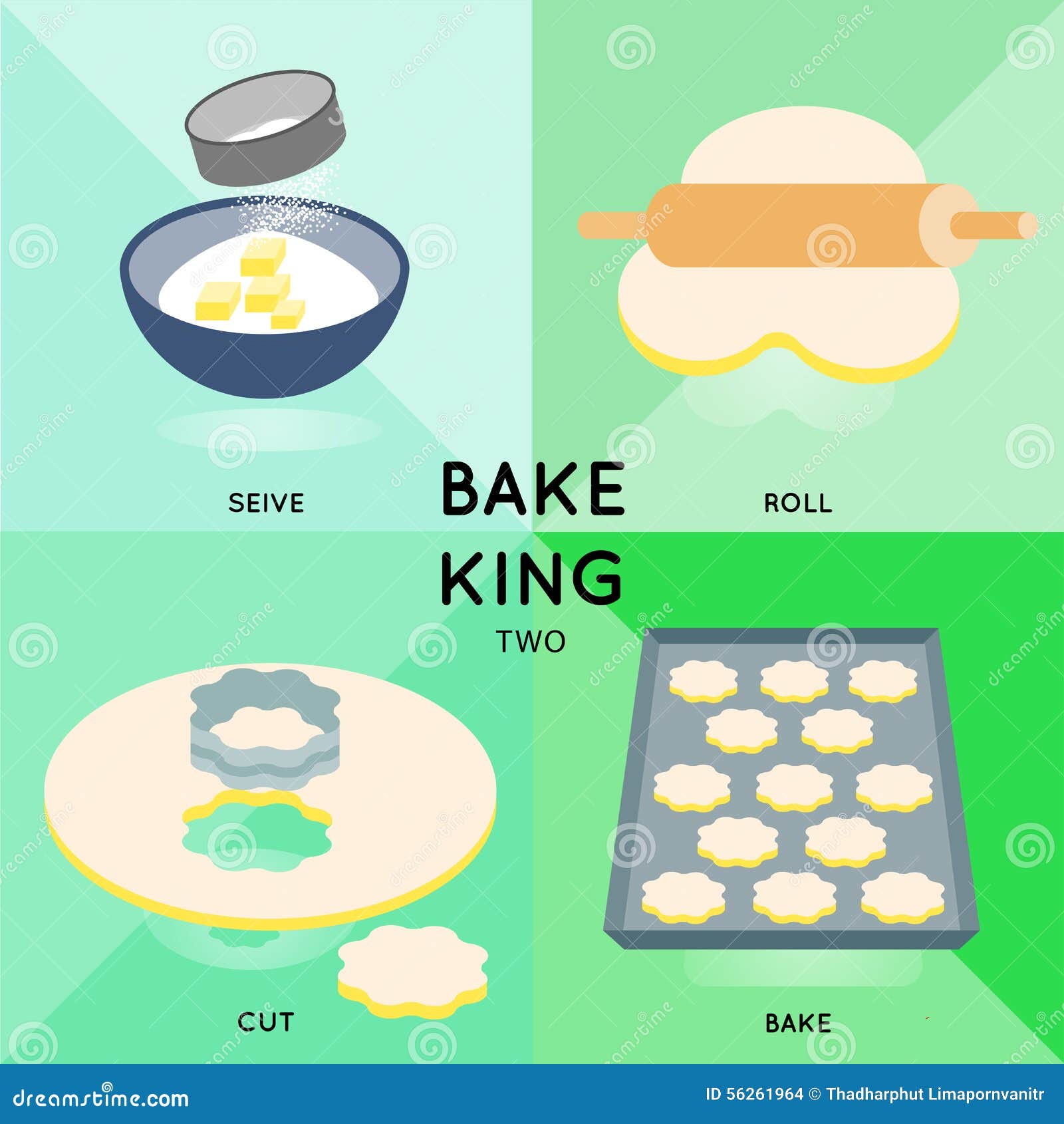 Baking cooking ingredients bake making Royalty Free Vector