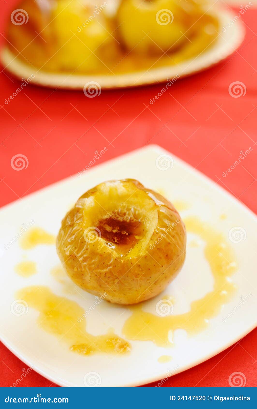 Baked apples with honey stock photo. Image of home, tasty 24147520