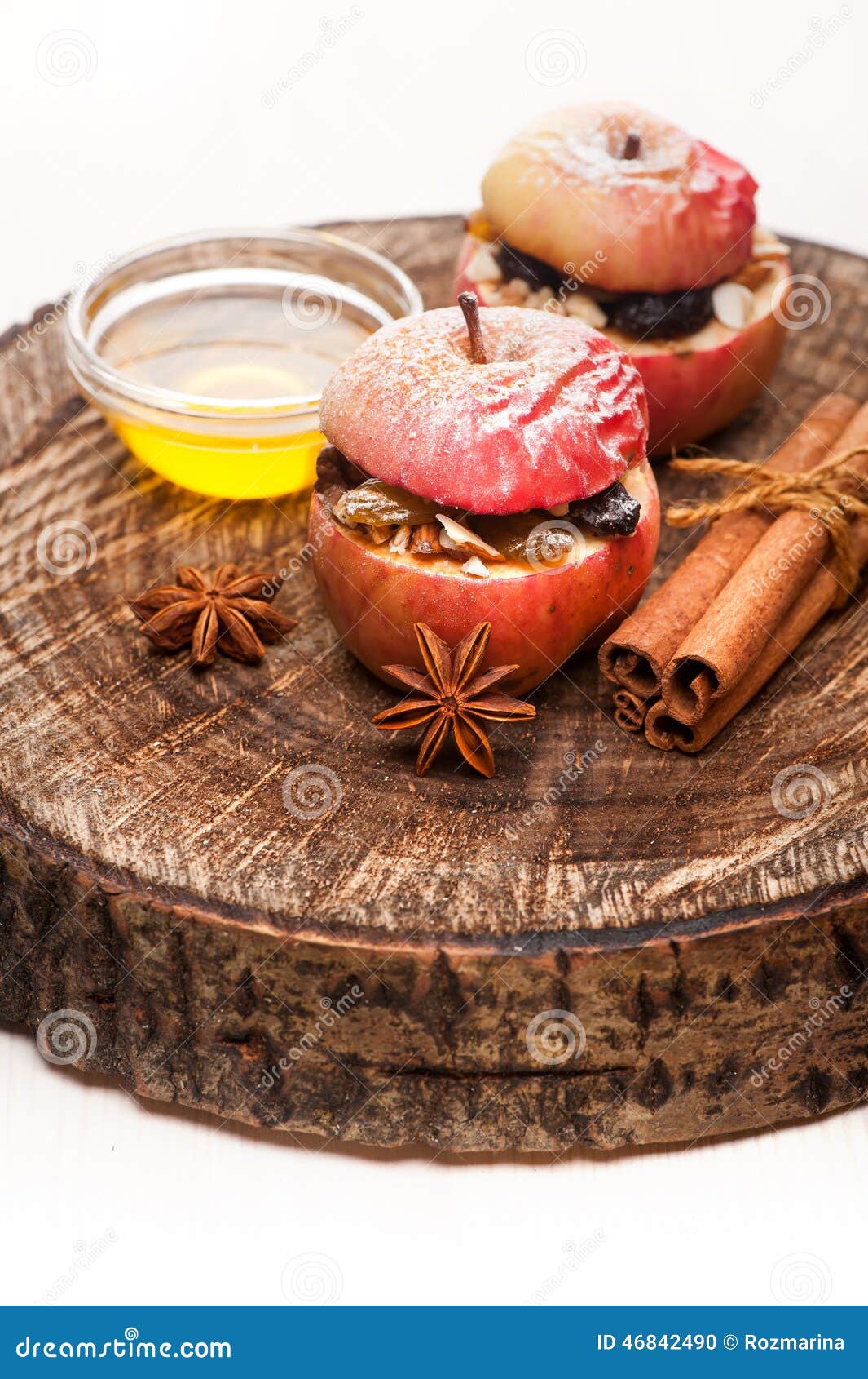 Baked apples stuffed stock photo. Image of raisins, holiday 46842490