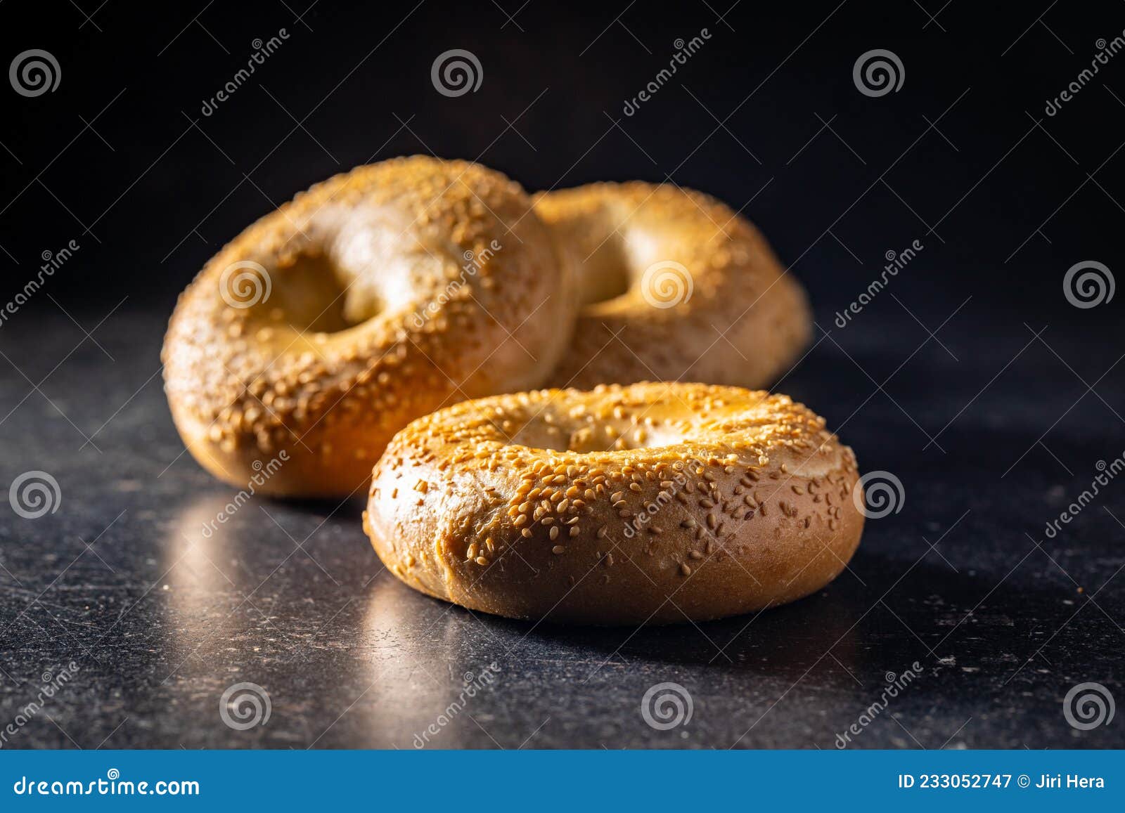 Baked Bagel with Sesame Seeds Stock Image Image of freshness, grain