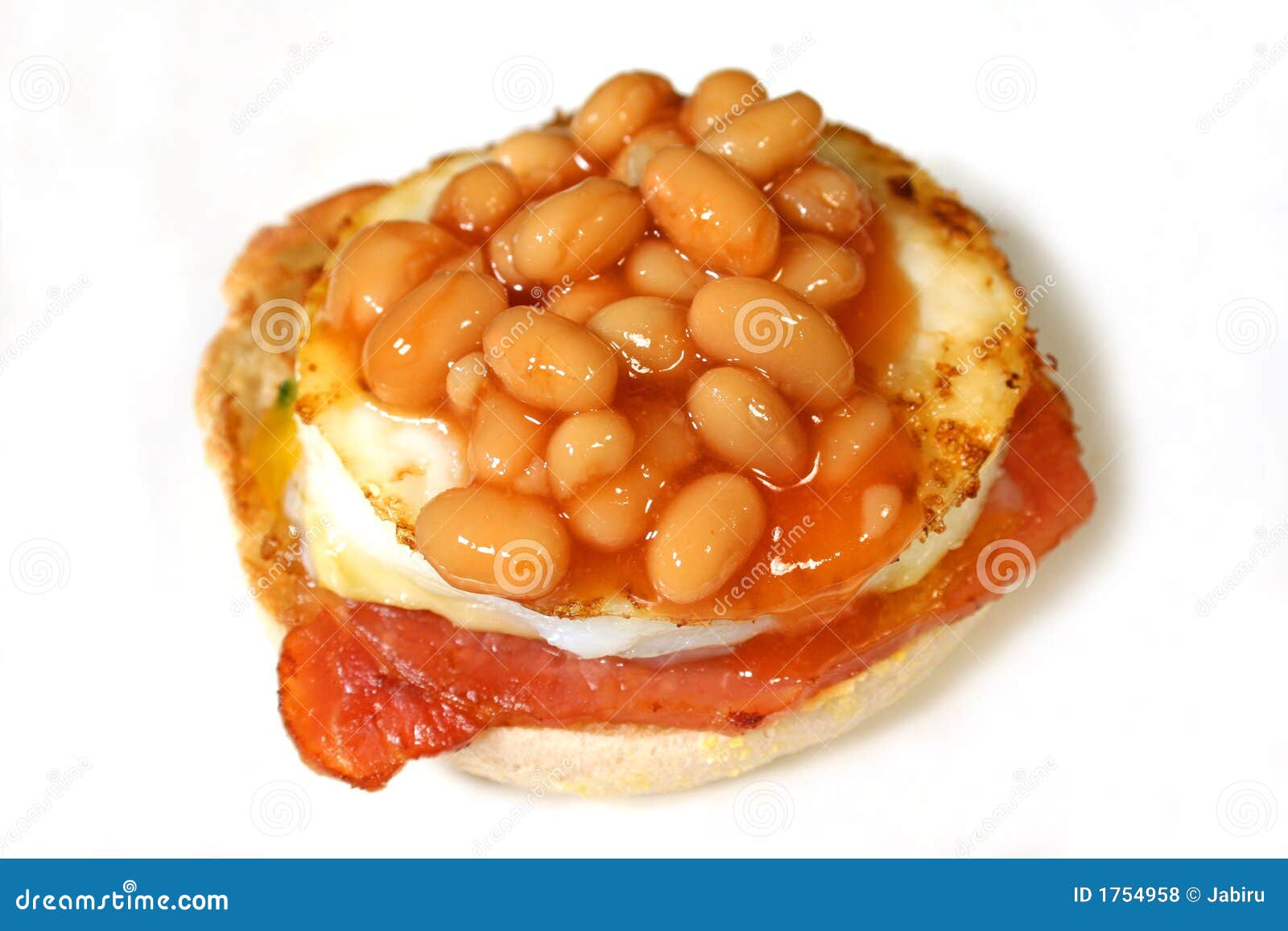 Baked Beans on an Egg and Bacon Muffin Stock Photo Image of bacon, tasty 1754958