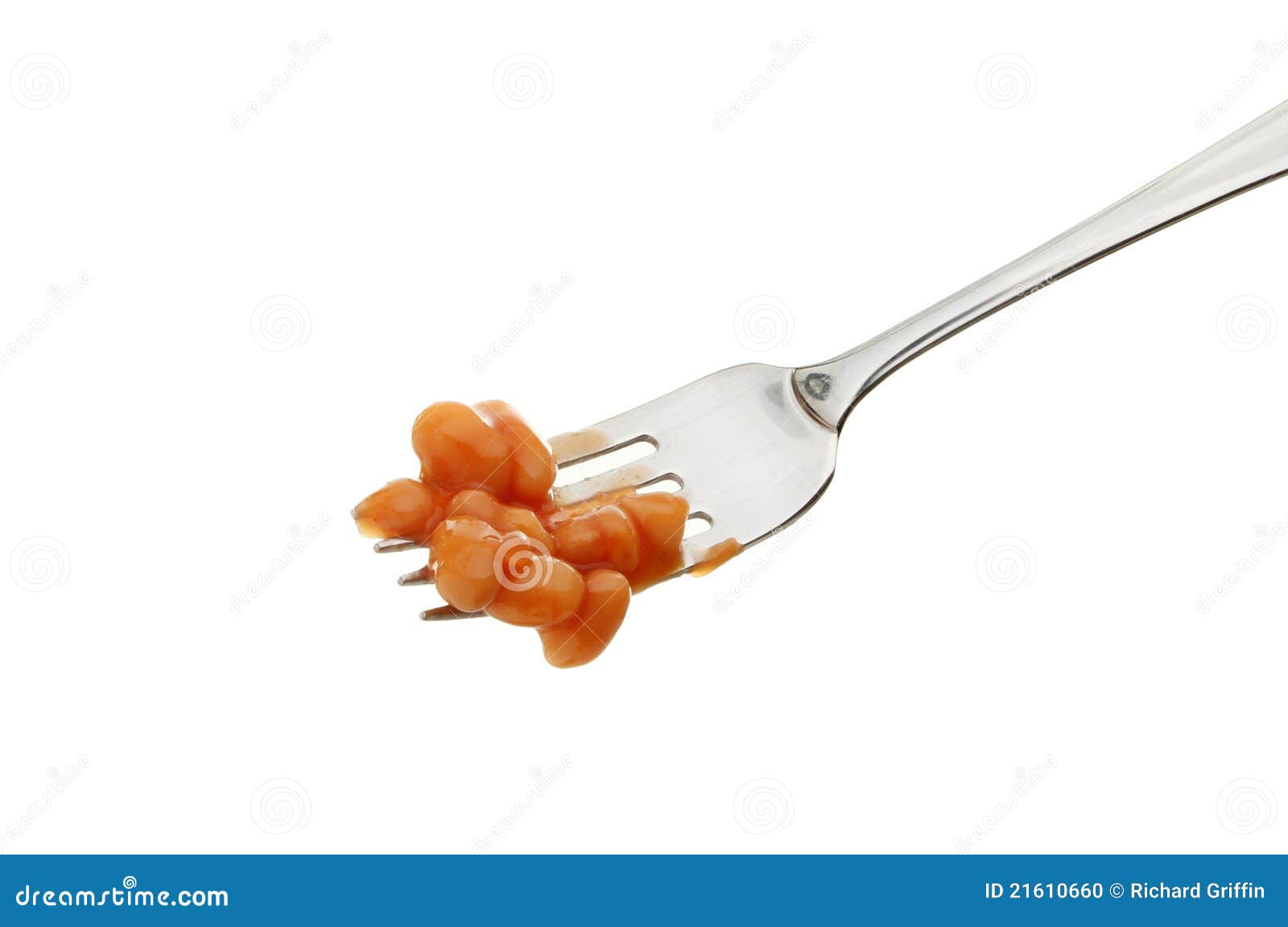 Baked beans on a fork stock photo. Image of isolated 21610660