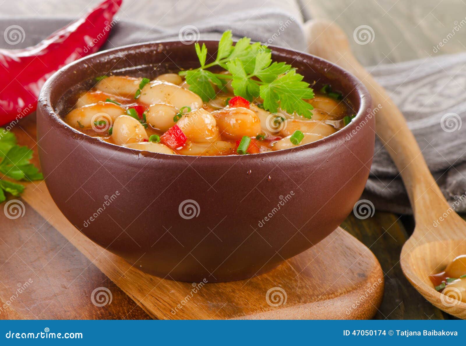 Baked beans with herbs stock photo. Image of sauce, stew 47050174