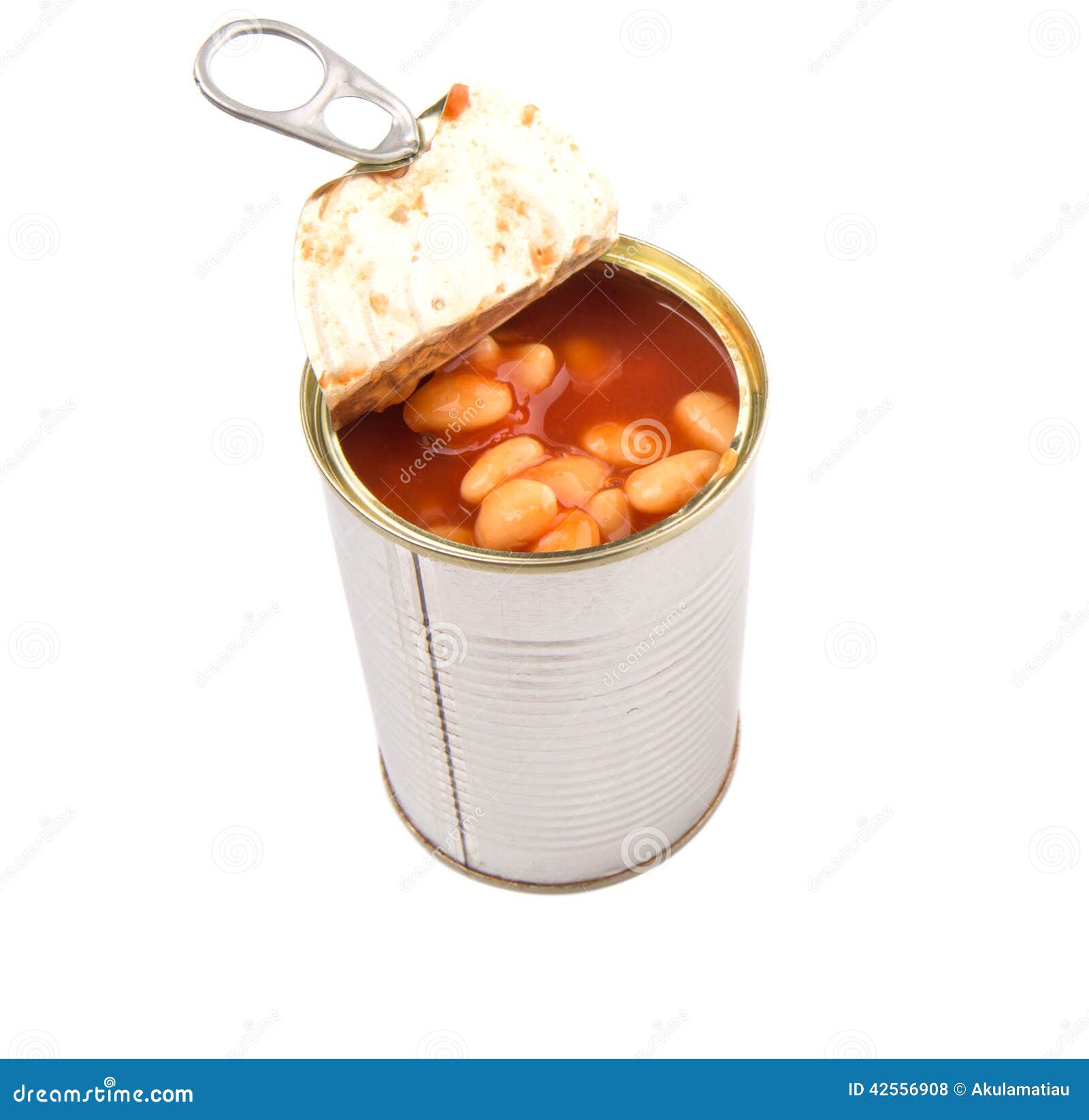 Baked Beans In Open Lid Tin Can I Stock Photo Image of object
