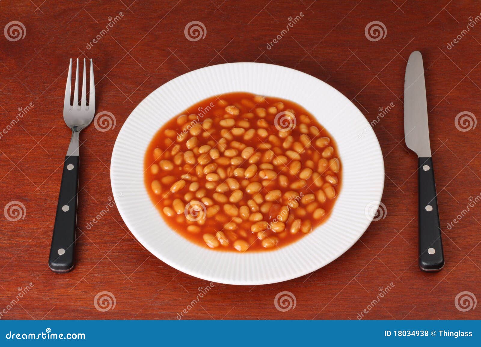 Baked Beans on a Plate stock photo. Image of beans, wood 18034938