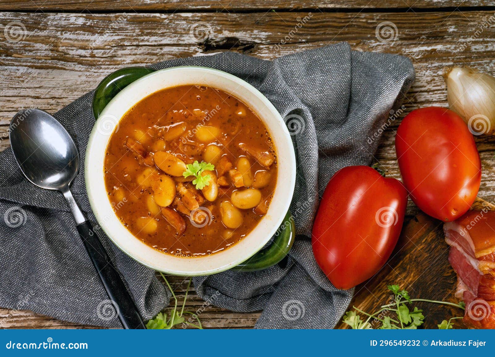 Baked Beans in Tomato Sauce Stock Photo Image of wooden, breakfast