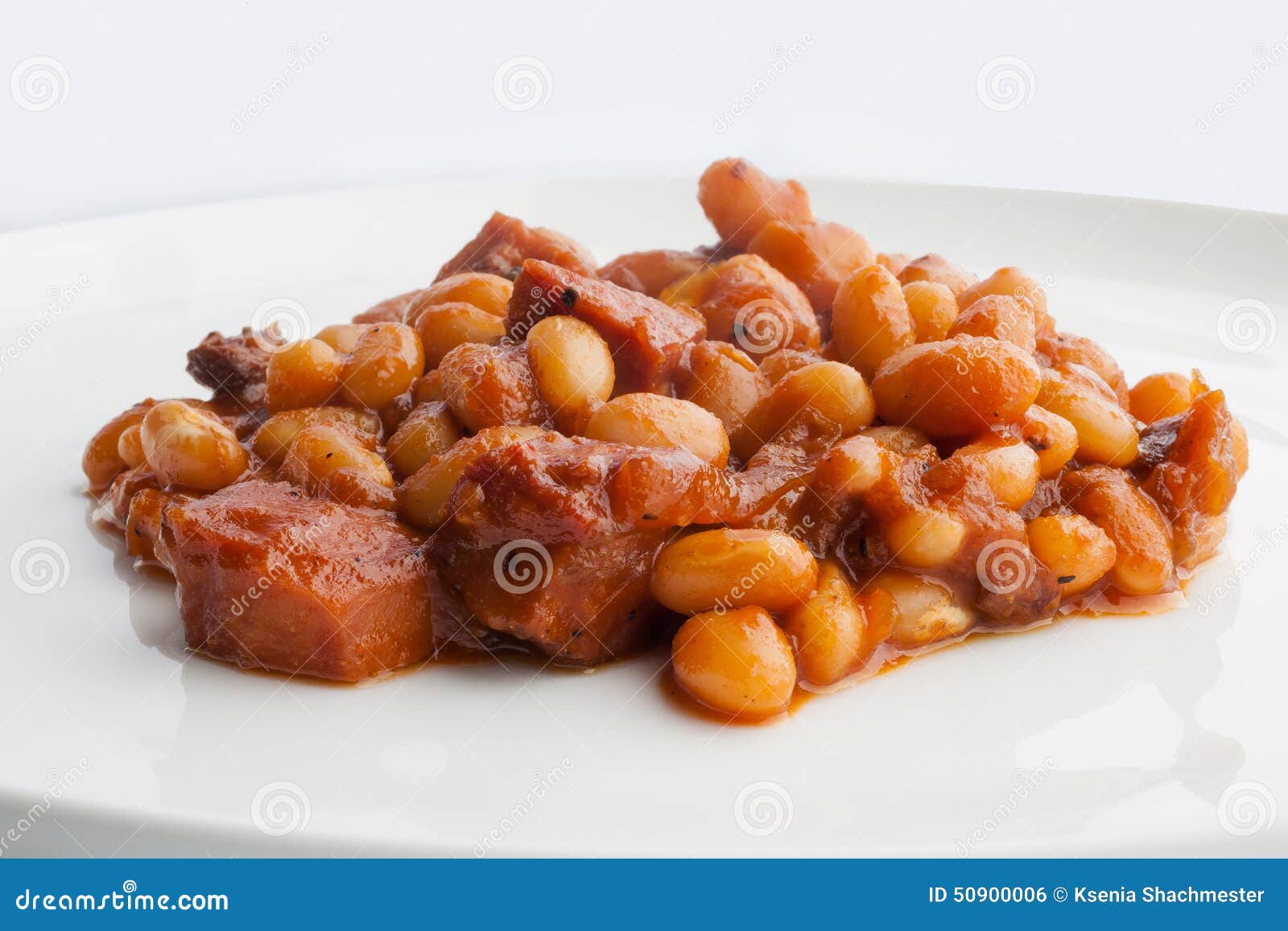 Baked Beans in Tomato Sauce on White Stock Photo Image of recipe