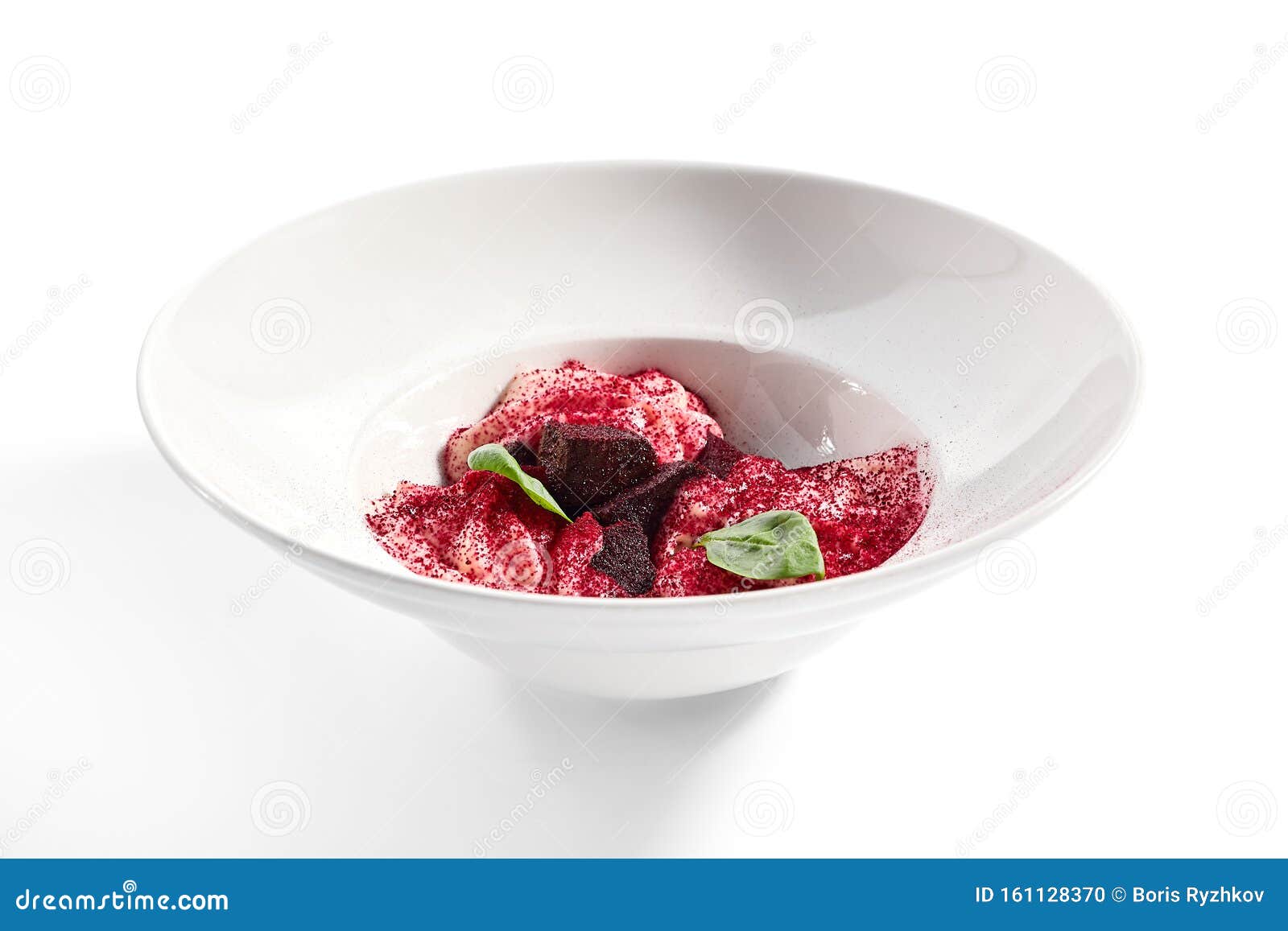 baked beet and goat cheese espuma appetizer