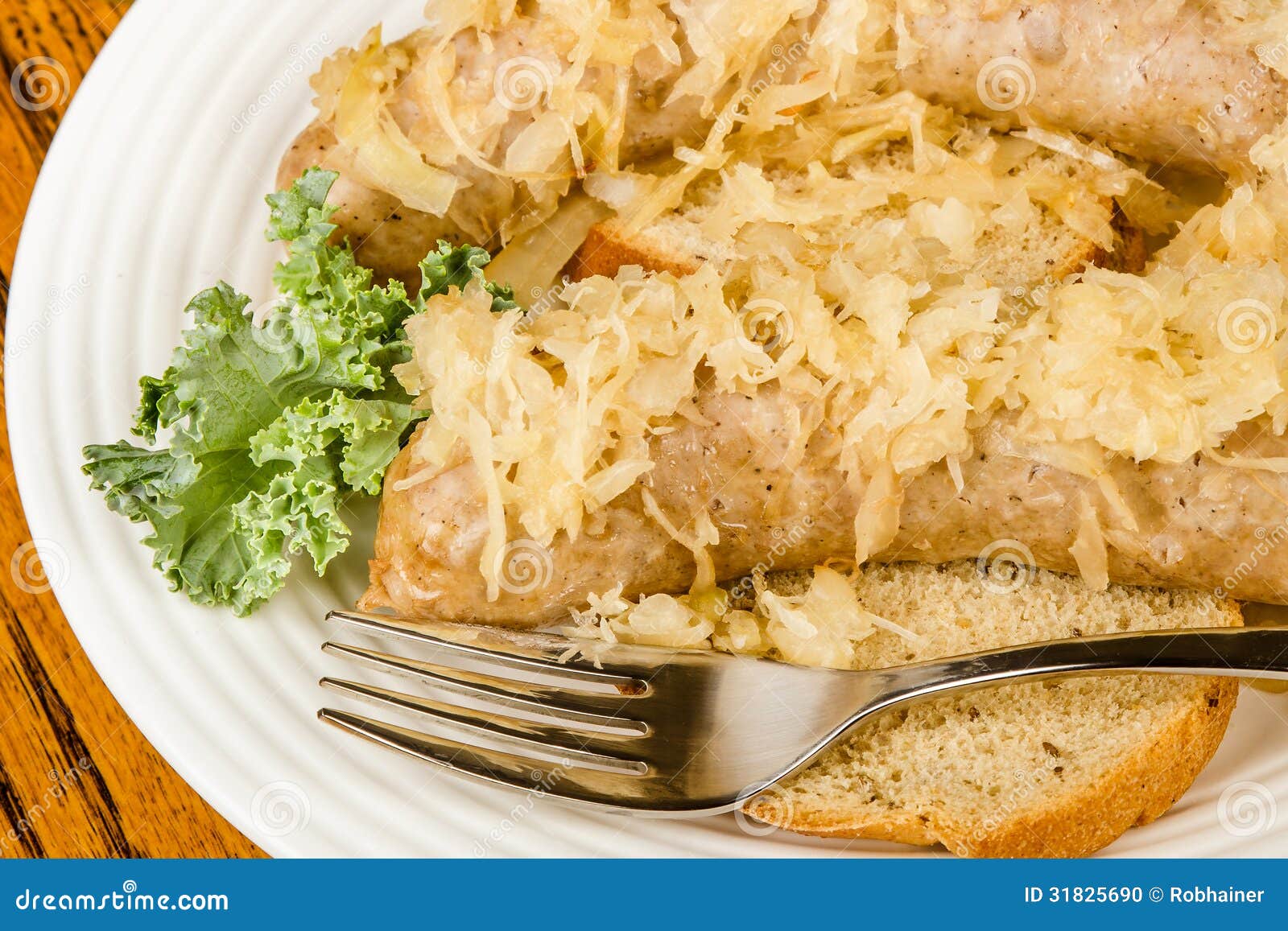 Baked Bratwurst with Sauerkraut Stock Photo Image of roast, bavaria
