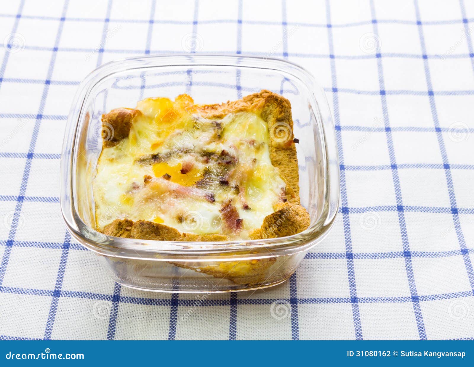 Baked bread and egg stock photo. Image of baked, meal 31080162