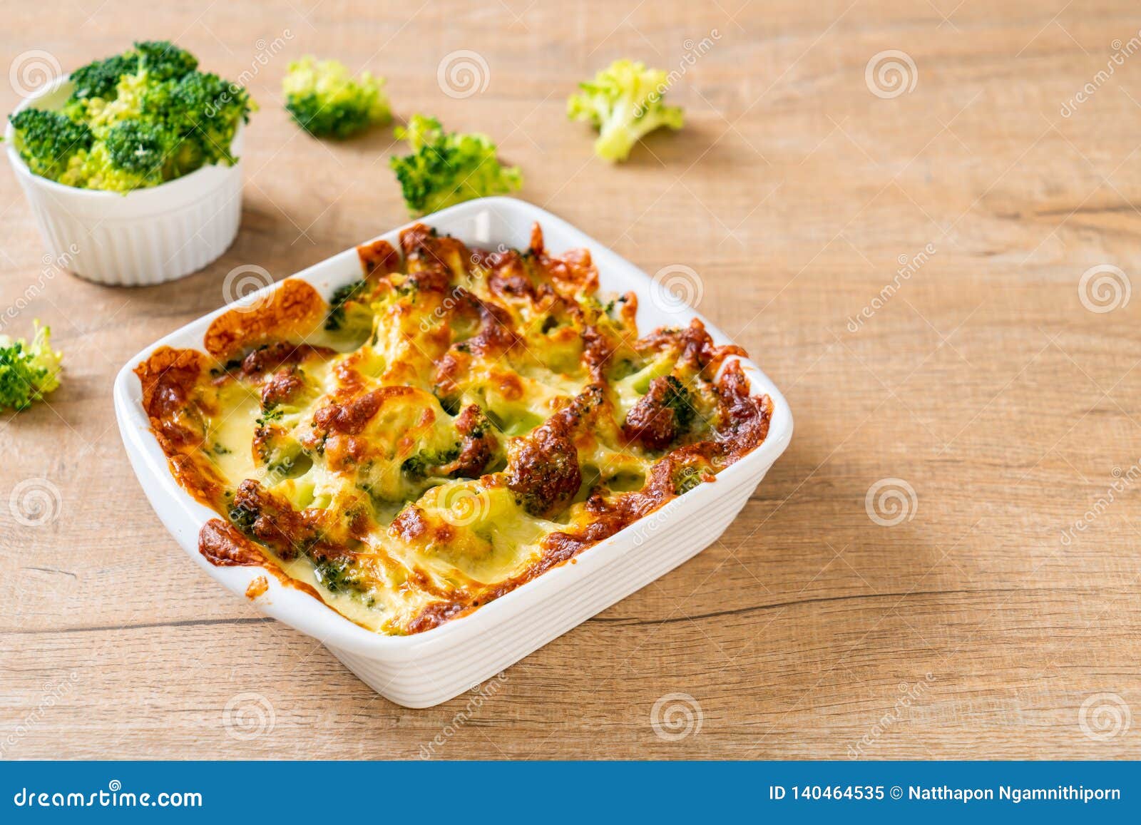 Baked Cauliflower and Broccoli with Cheese Stock Image Image of