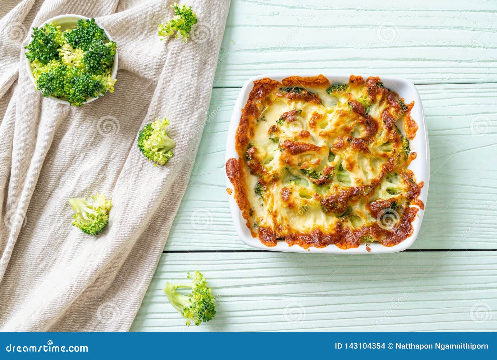 Baked Cauliflower and Broccoli with Cheese Stock Photo Image of