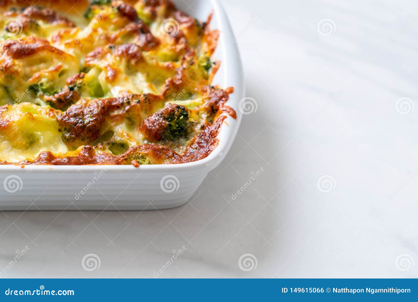 Baked Cauliflower and Broccoli with Cheese Stock Photo Image of