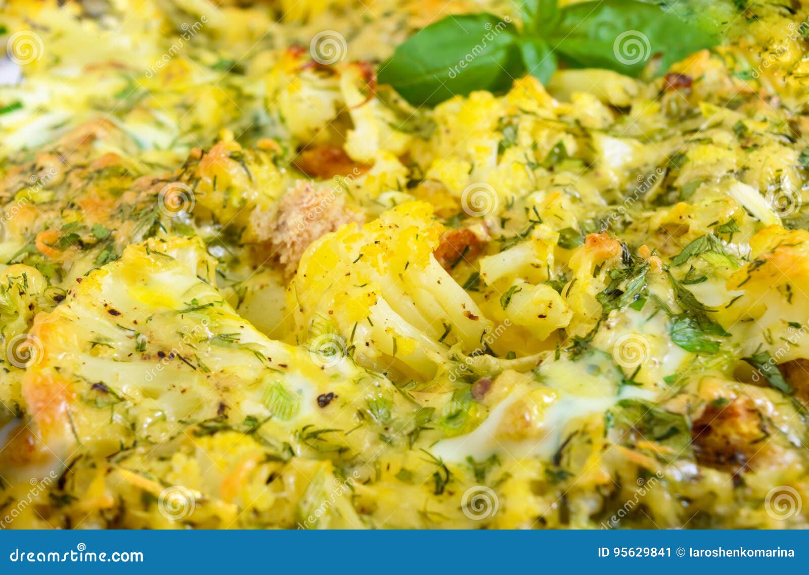 Baked Cauliflower with Cheese and Egg. Stock Image Image of food