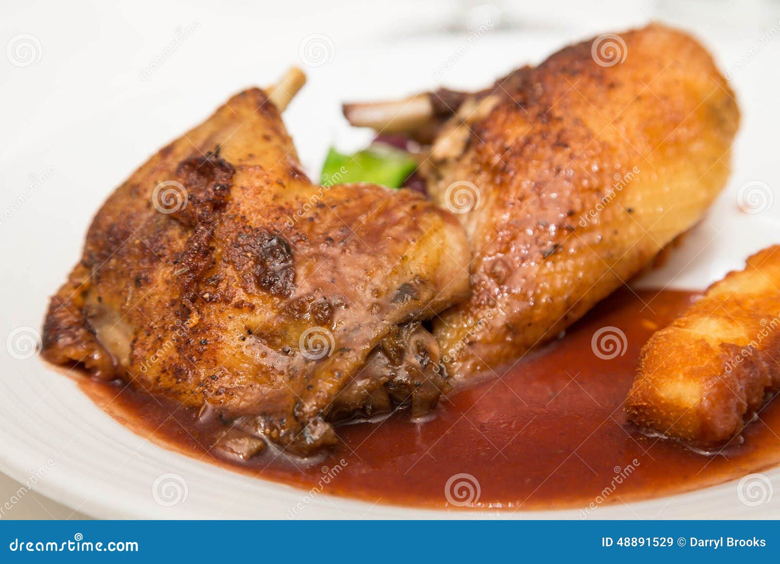 Baked Chicken with Gravy stock image. Image of delicious 48891529