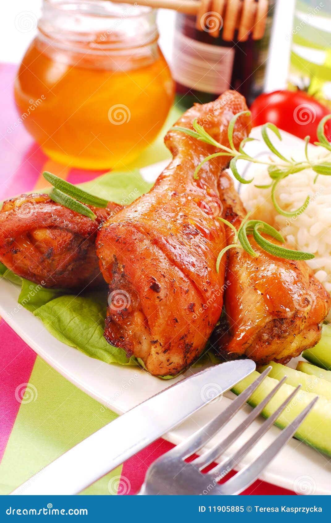 Baked Chicken Legs with Honey Stock Image - Image of thigh, grilled