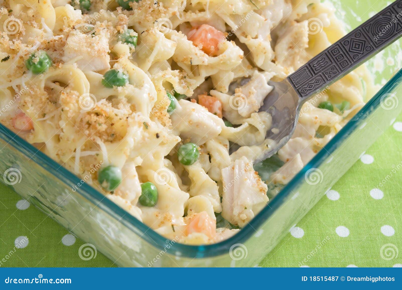 Baked Chicken Noodle Casserole Stock Image Image of dish, cream 18515487
