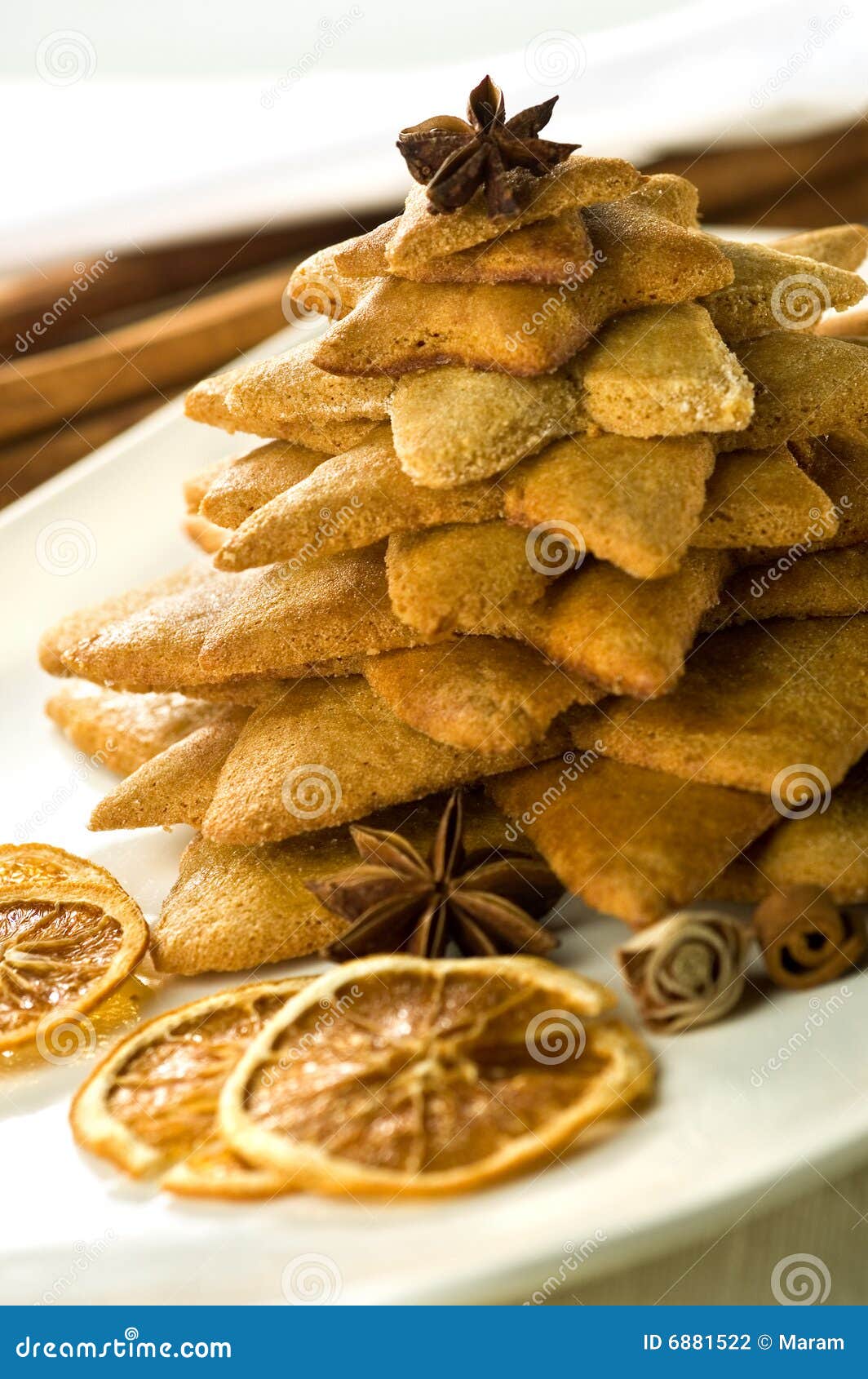 Baked christmas tree stock photo. Image of celebration 6881522