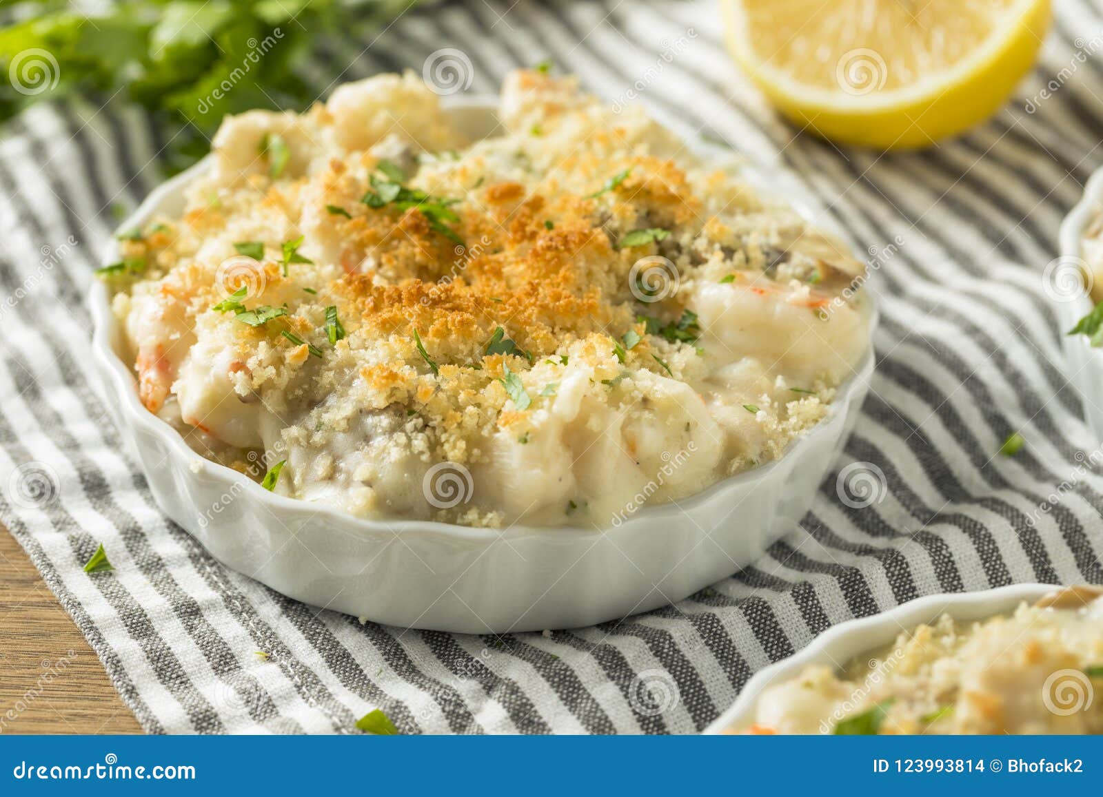 Baked Coquilles St Jacques Scallops Stock Photo Image Of