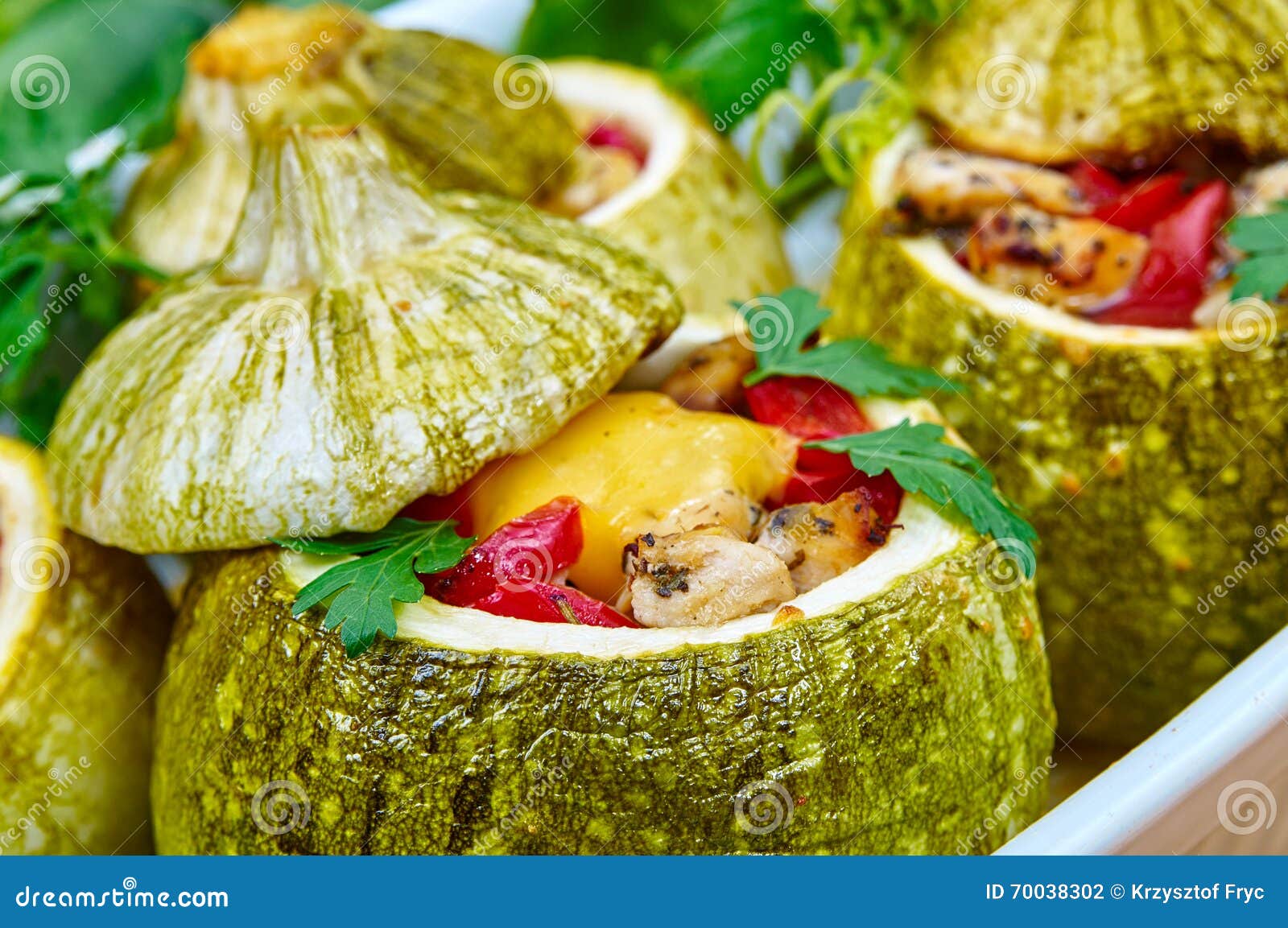 Baked Courgettes with Stuffing Stock Photo Image of cuisine, meal