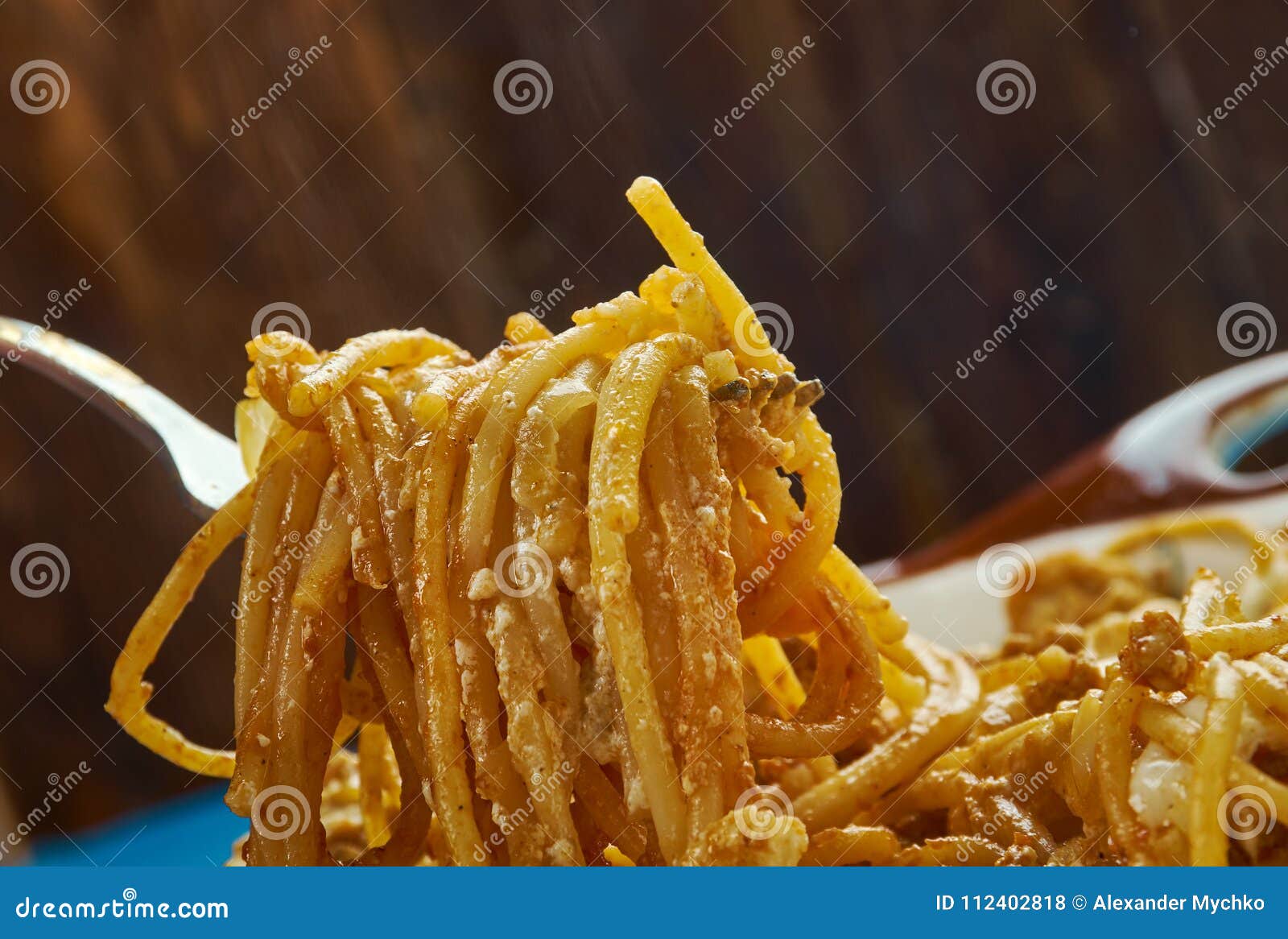 Baked Cream Cheese Spaghetti Casserole Stock Photo Image Of Breadcrumbs Horizontal 112402818