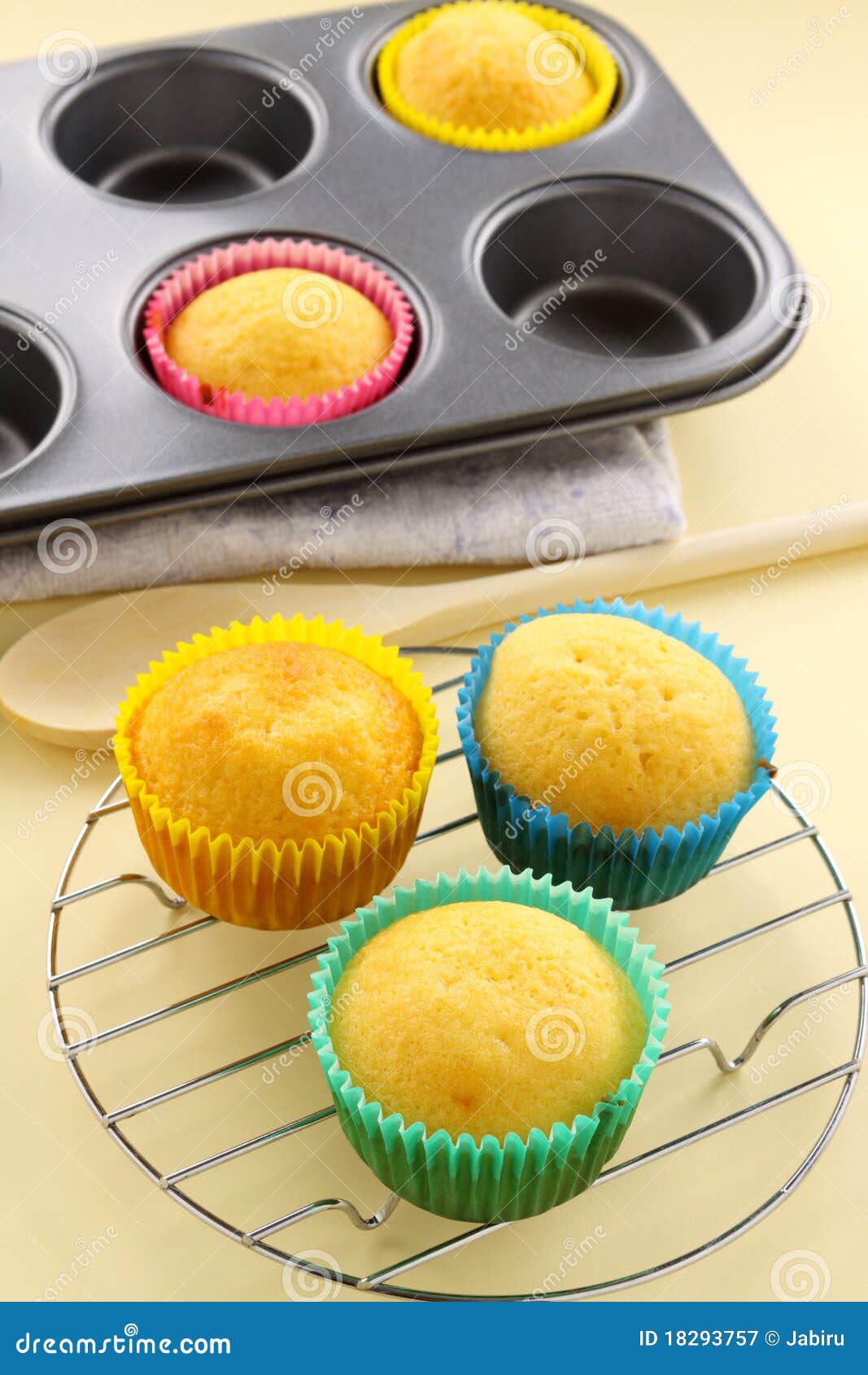 Baked Cup Cakes stock image. Image of golden, fattening 18293757