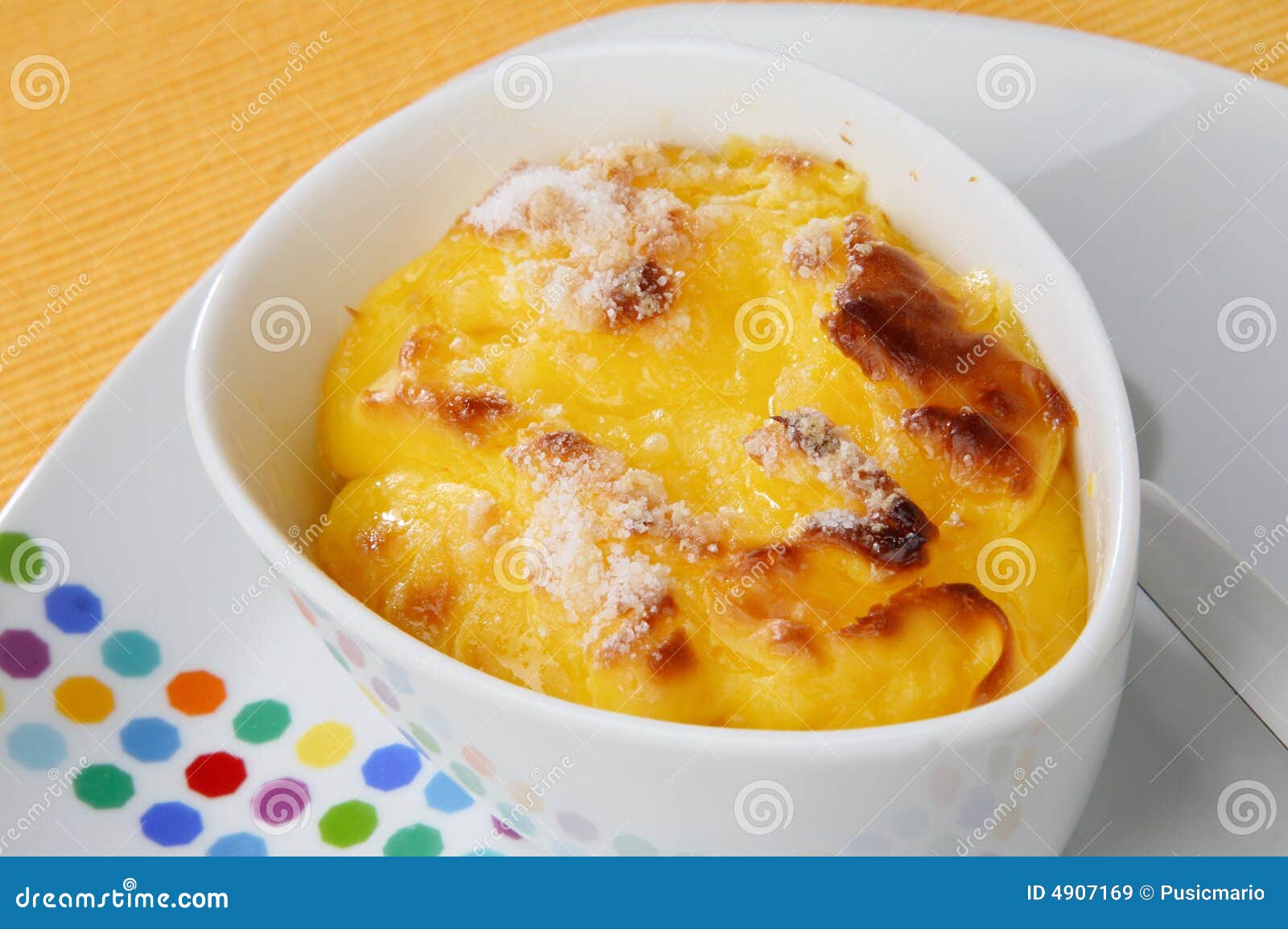 Baked Egg Cream with Sugar Dessert Stock Image Image of preparation, decoration 4907169