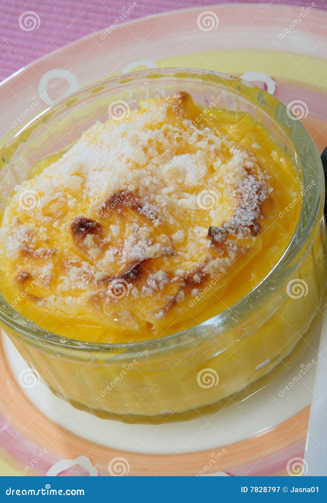 Baked Egg Cream with Sugar Dessert Stock Image Image of powdered