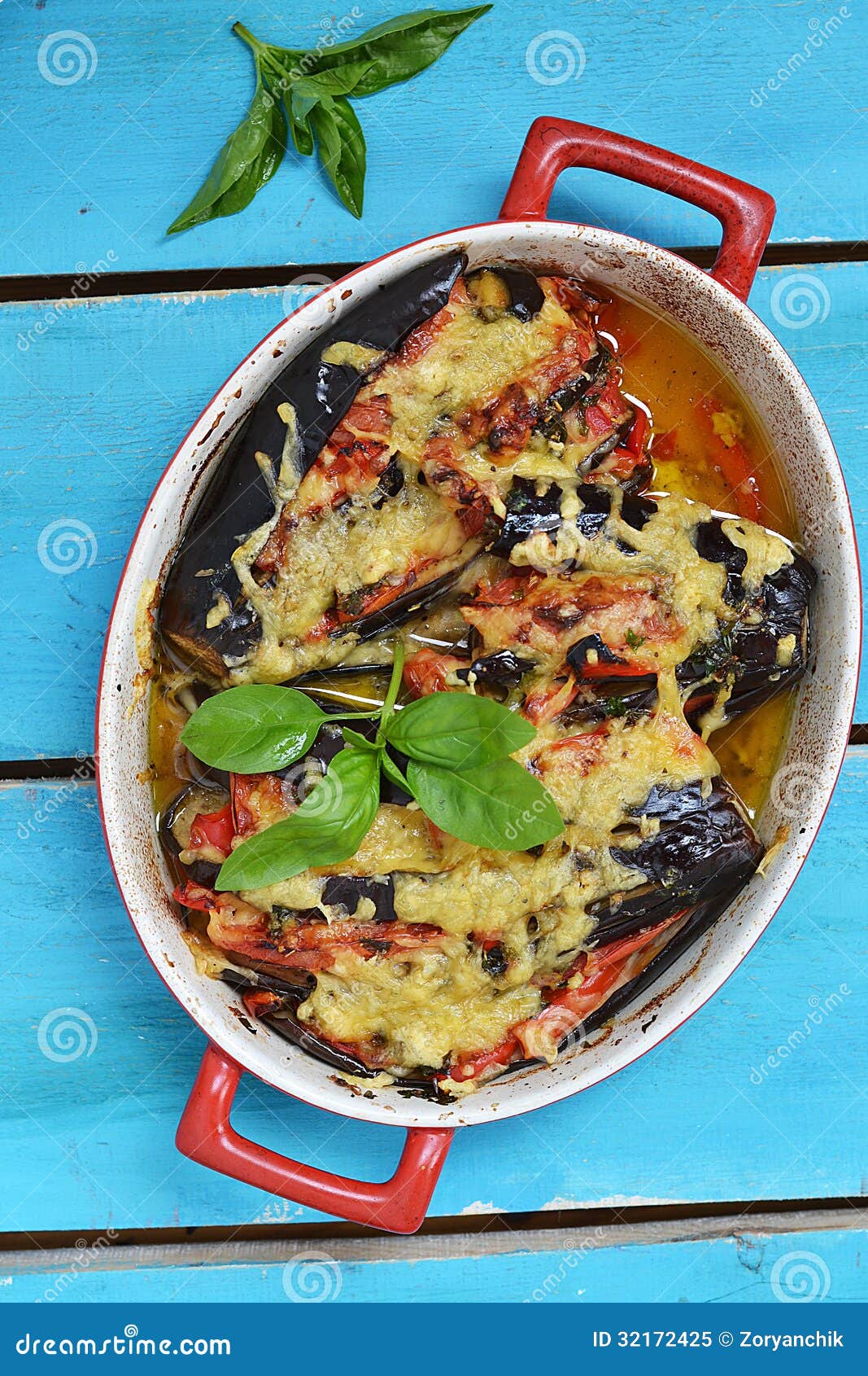Baked Eggplant With Mozzarella And Tomatoes Stock Image CartoonDealer