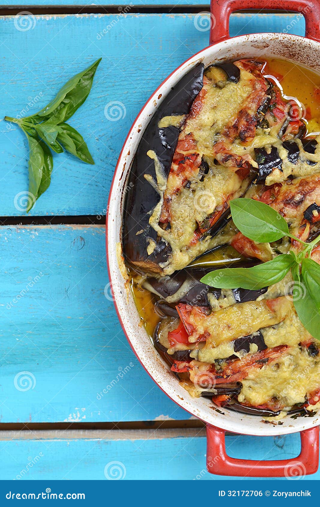 Baked Eggplant With Olive Oil, Garlic, Parsley Stock Photo 189584502