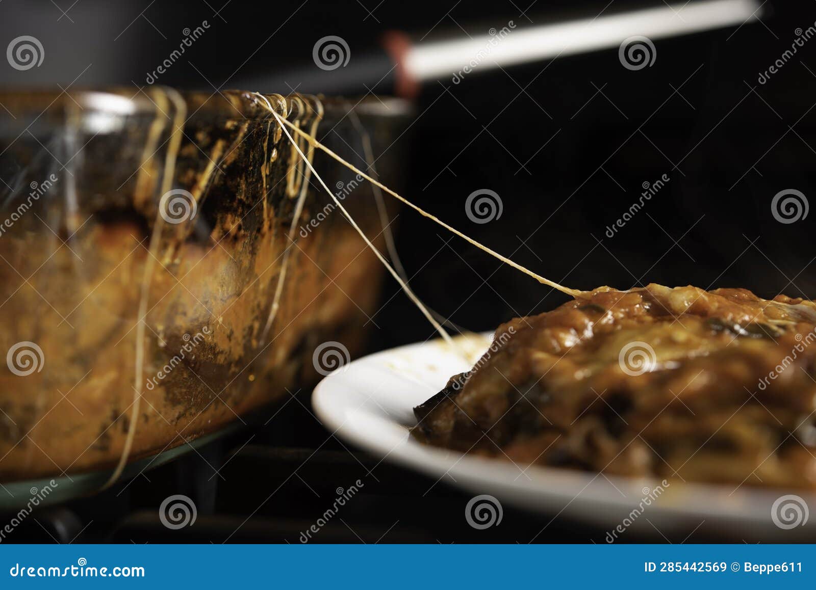 Baked Eggplant Parmigiana from Oven Stock Image Image of oven, drip