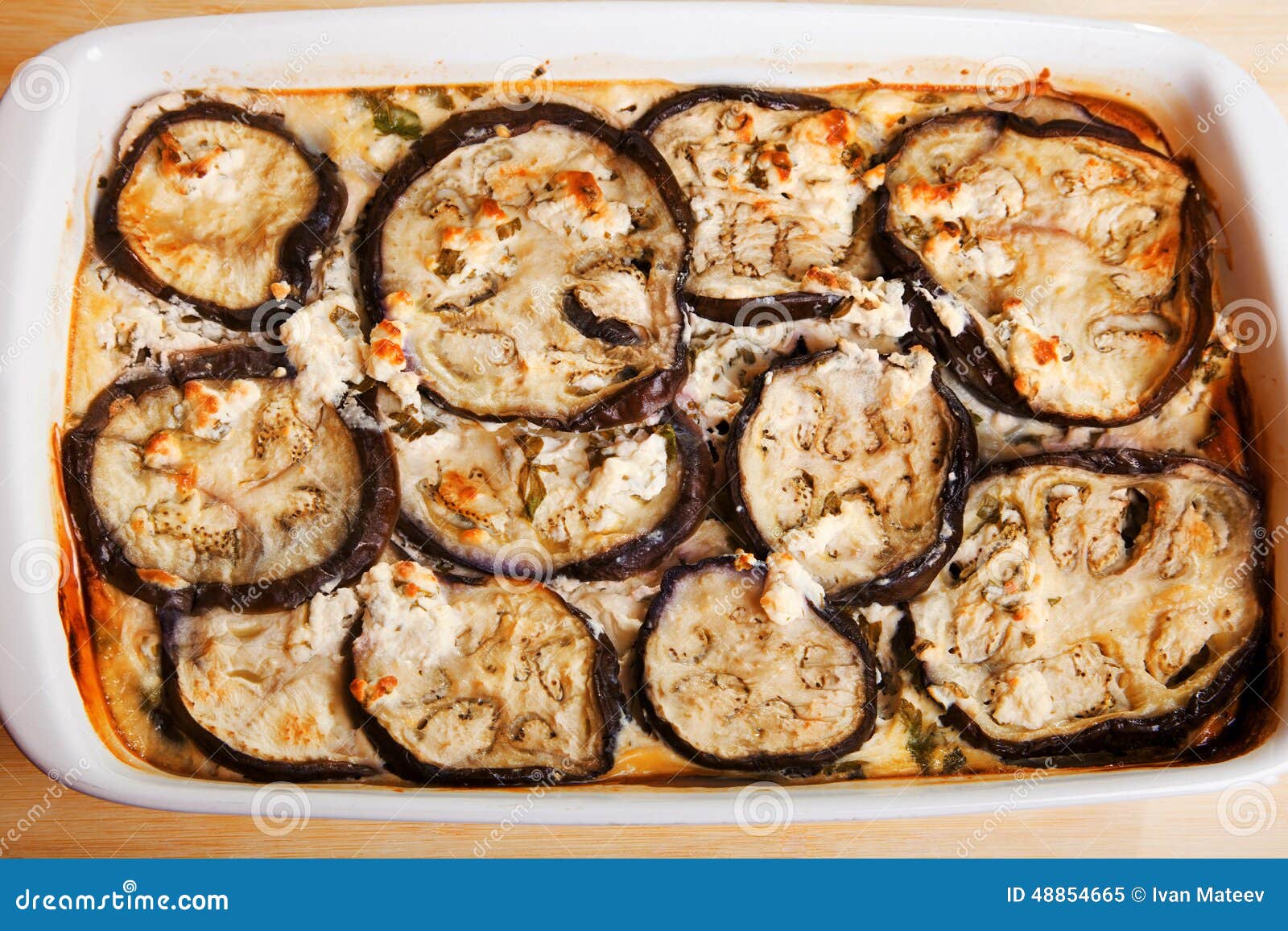 Baked Eggplants with Cheese and Eggs Stock Image Image of italian
