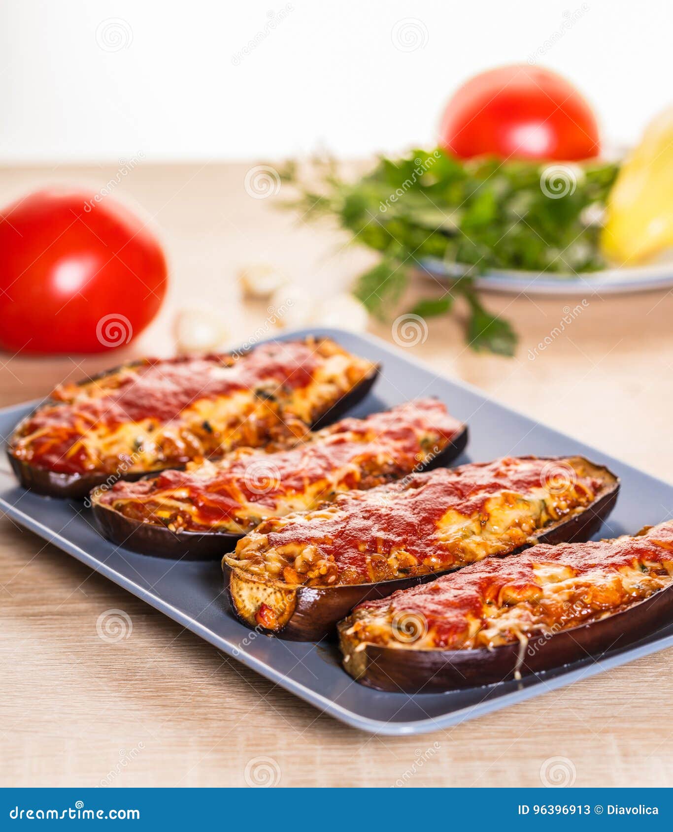 Baked Eggplants with Cheese Stock Image Image of delicious, grilled