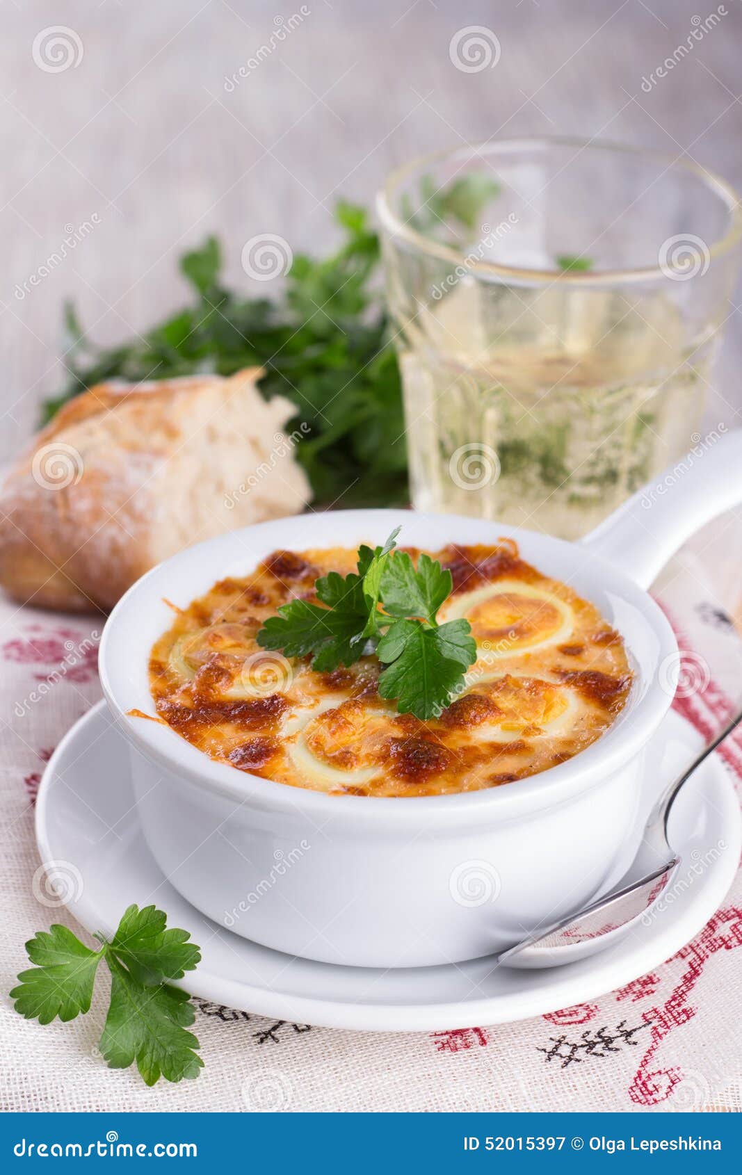 Baked Eggs with Cheese Sauce Stock Image Image of recipe, eggs 52015397