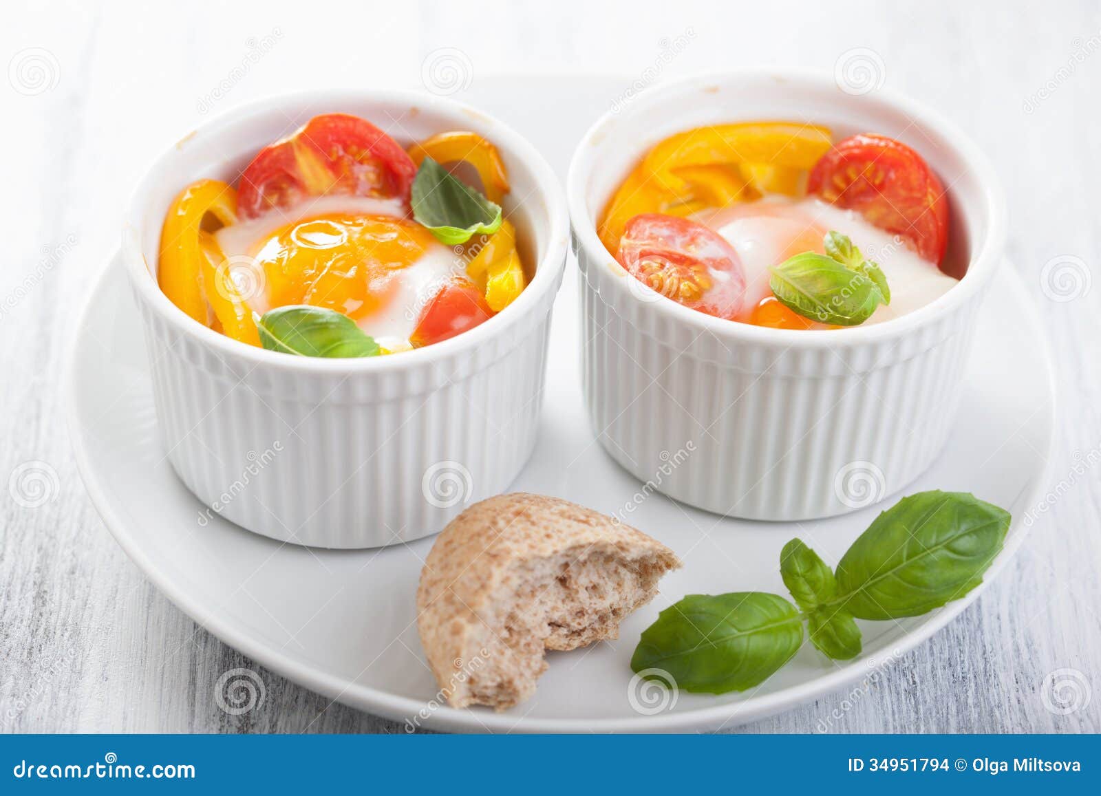 Baked Eggs with Tomatoes and Paprika Stock Photo Image of homemade