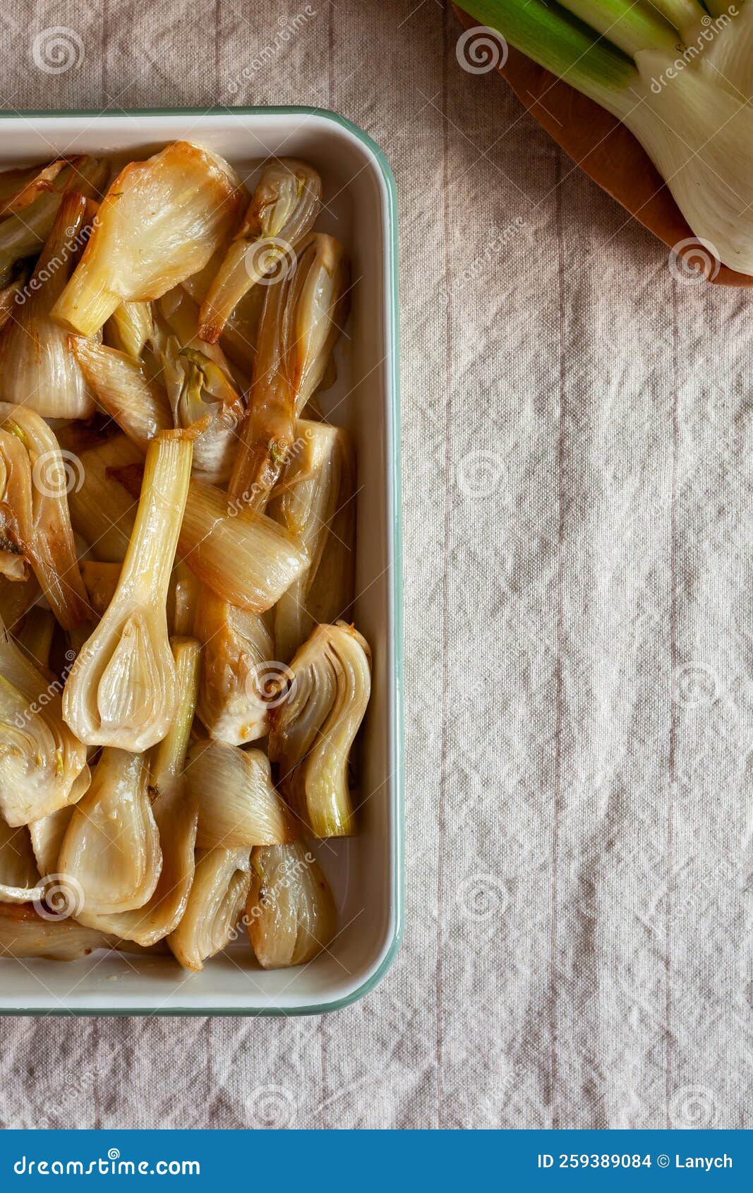 Baked Fennel on a Kitchen Table, Top View Stock Photo Image of stew