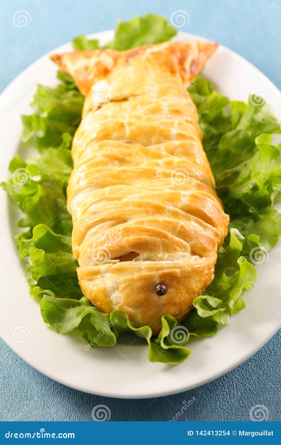 Baked fish and dough stock photo. Image of culinary 142413254