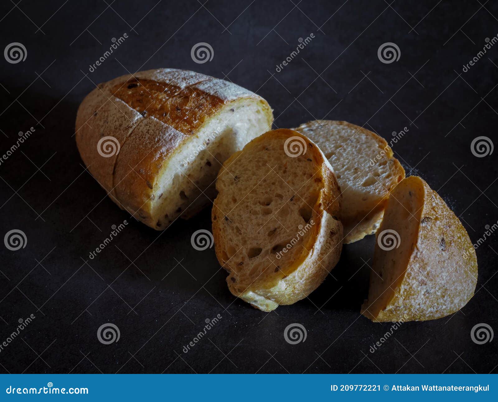 The Baked French Bread Smells Crispy on the Outside and Soft Inside