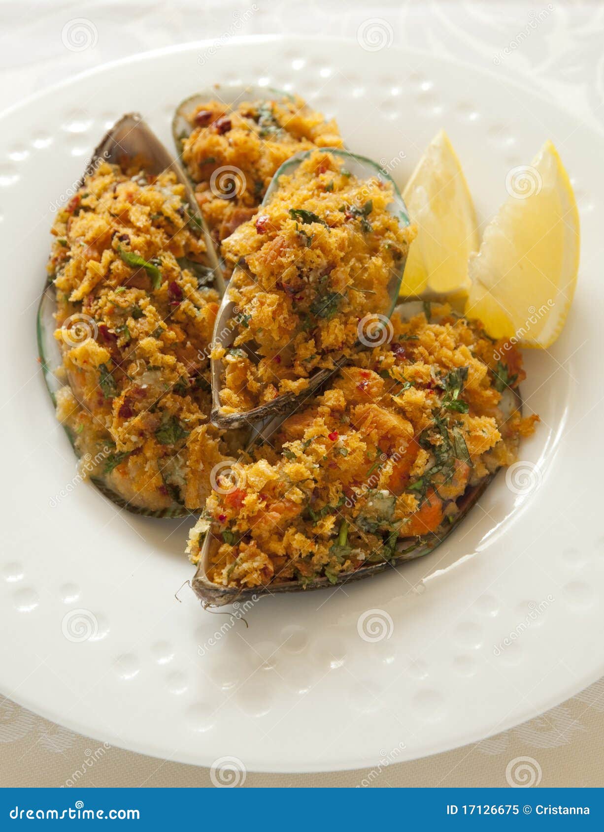 Baked green mussels stock image. Image of seafood, lunch 17126675