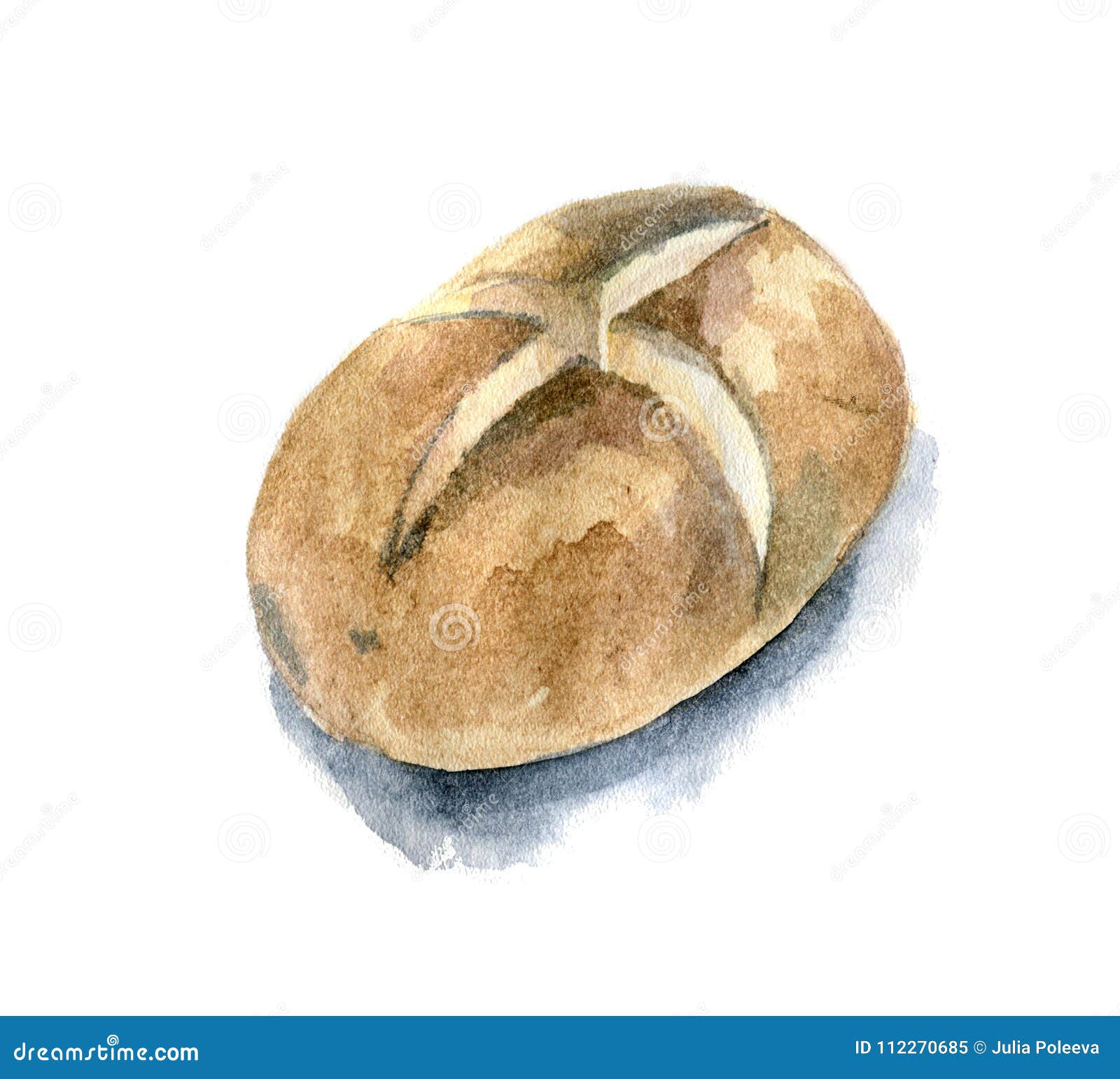 Baked Jacket Potatoes. Hand Drawn Watercolor Illustration. Isolated