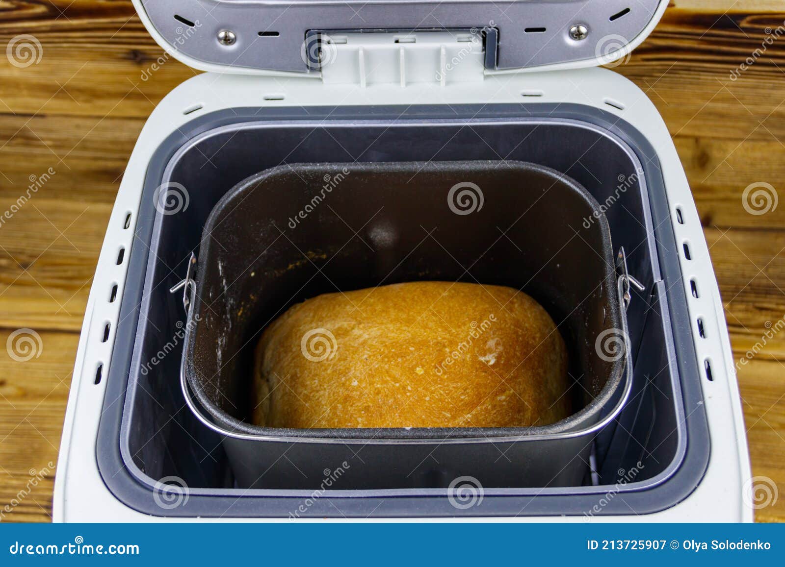 Baked Loaf of Bread in Electric Bread Maker Stock Image Image of
