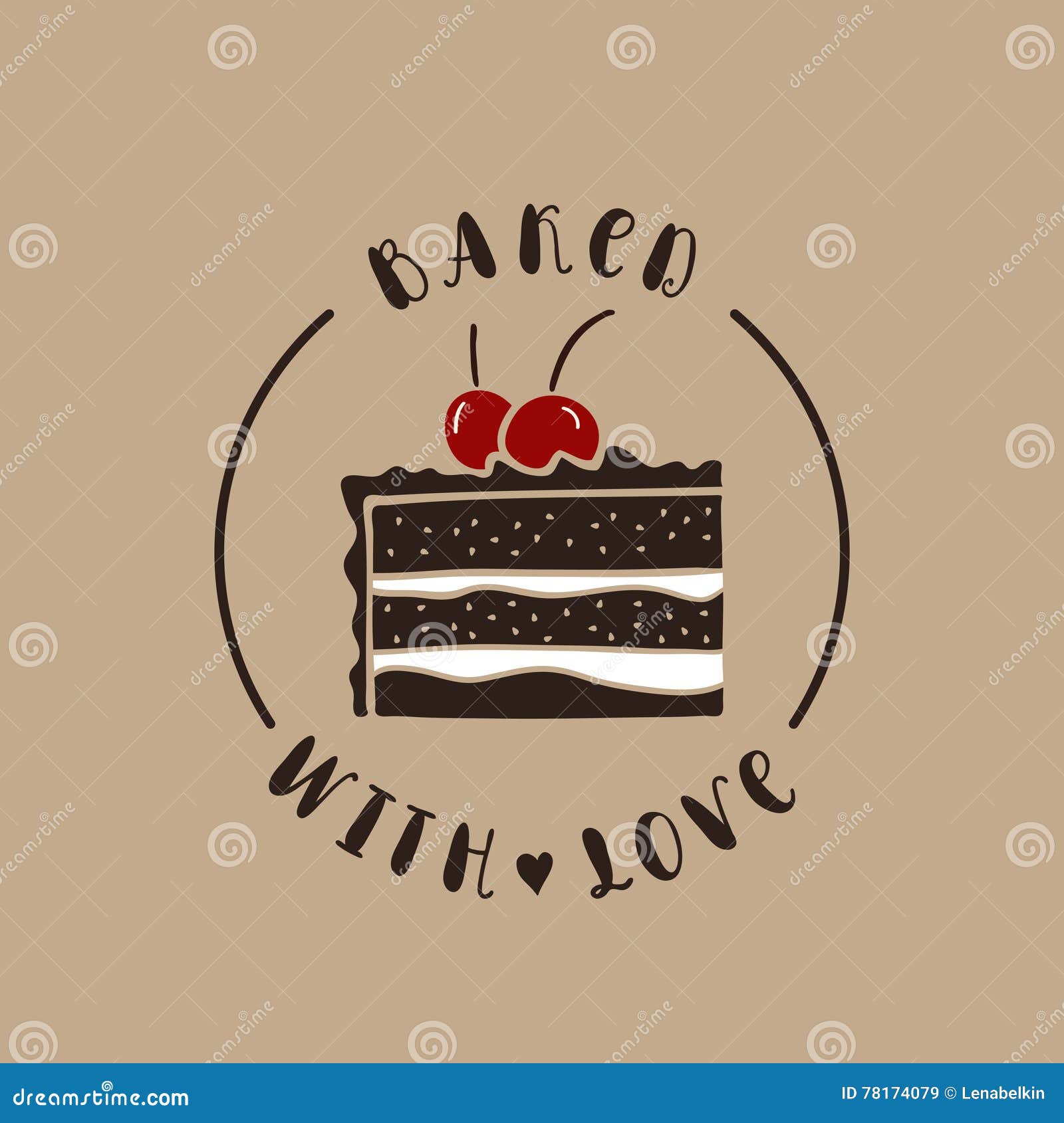 Baked with love stock vector. Illustration of banner 78174079