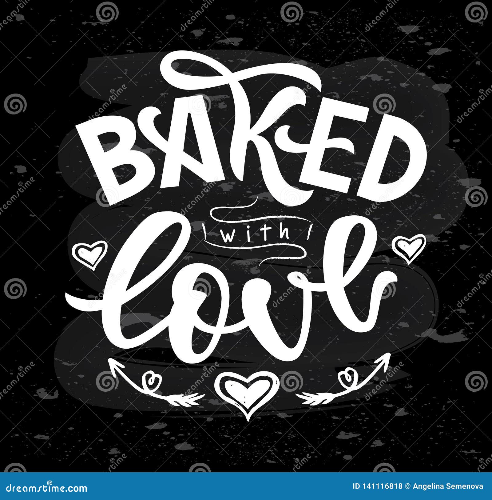 Download Baked With Love Hand Lettering. Typographic Design ...