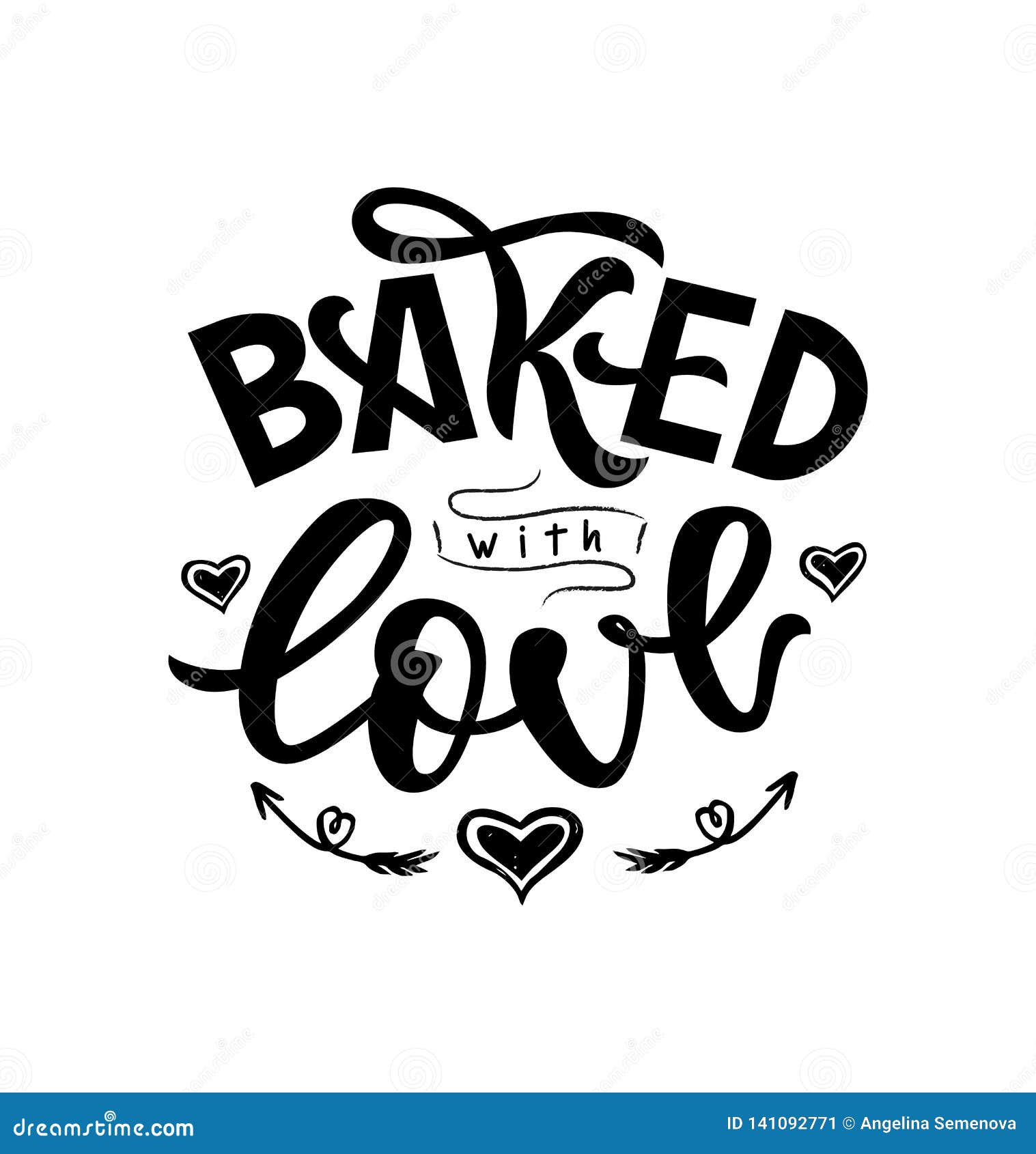 Download Baked With Love Hand Lettering. Typographic Design ...