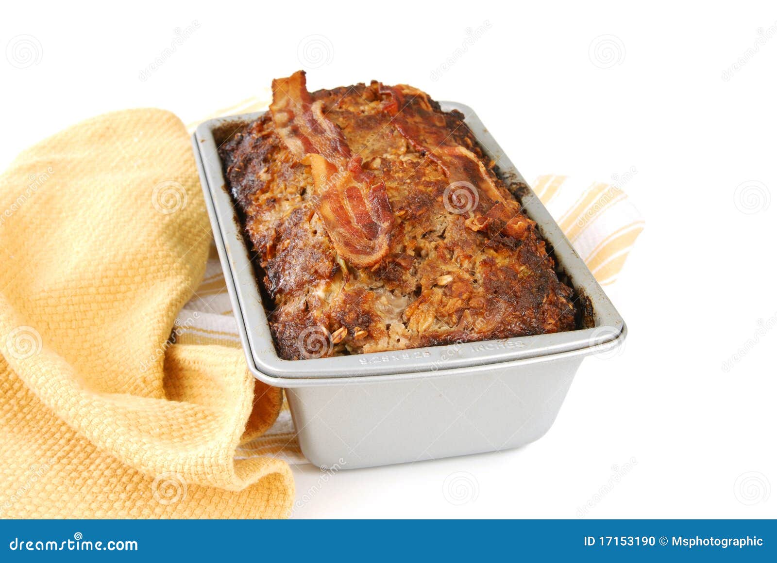 Baked meatloaf in the pan stock photo. Image of baked 17153190
