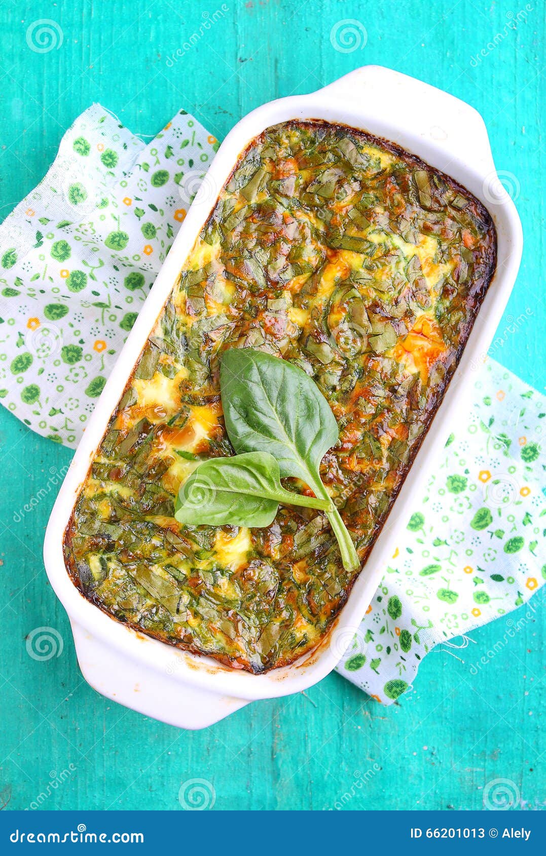 Baked Omelette with Spinach Stock Image Image of healthy, white 66201013