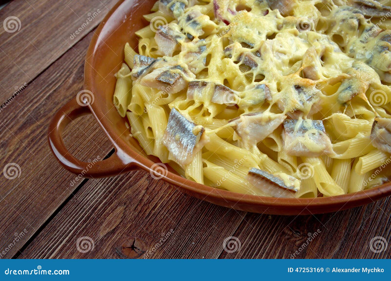 Baked Pasta Penne with Mackerel Stock Image Image of casserole, dish