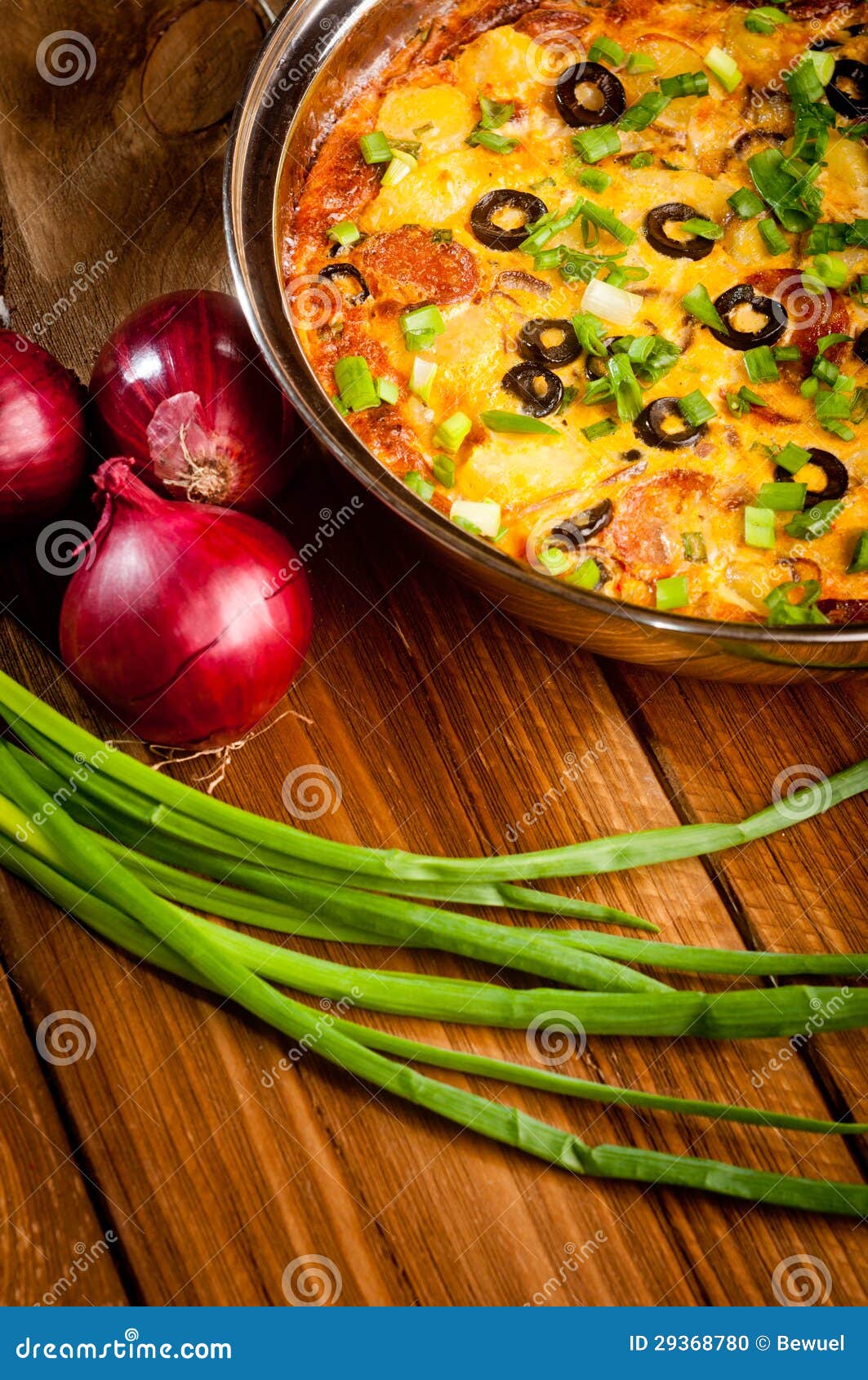 Baked Potato With Cheese And Onion Stock Photo - Image of dish