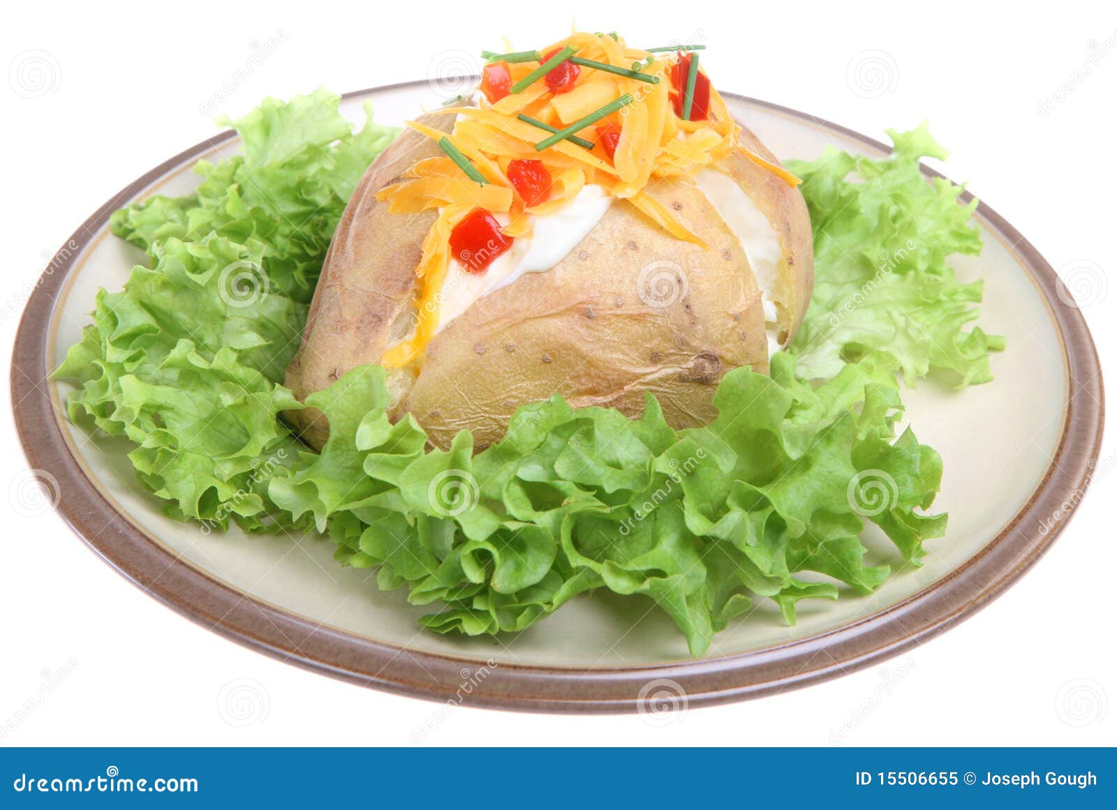 Baked Potato with Sour Cream & Cheese Stock Image Image of cheese